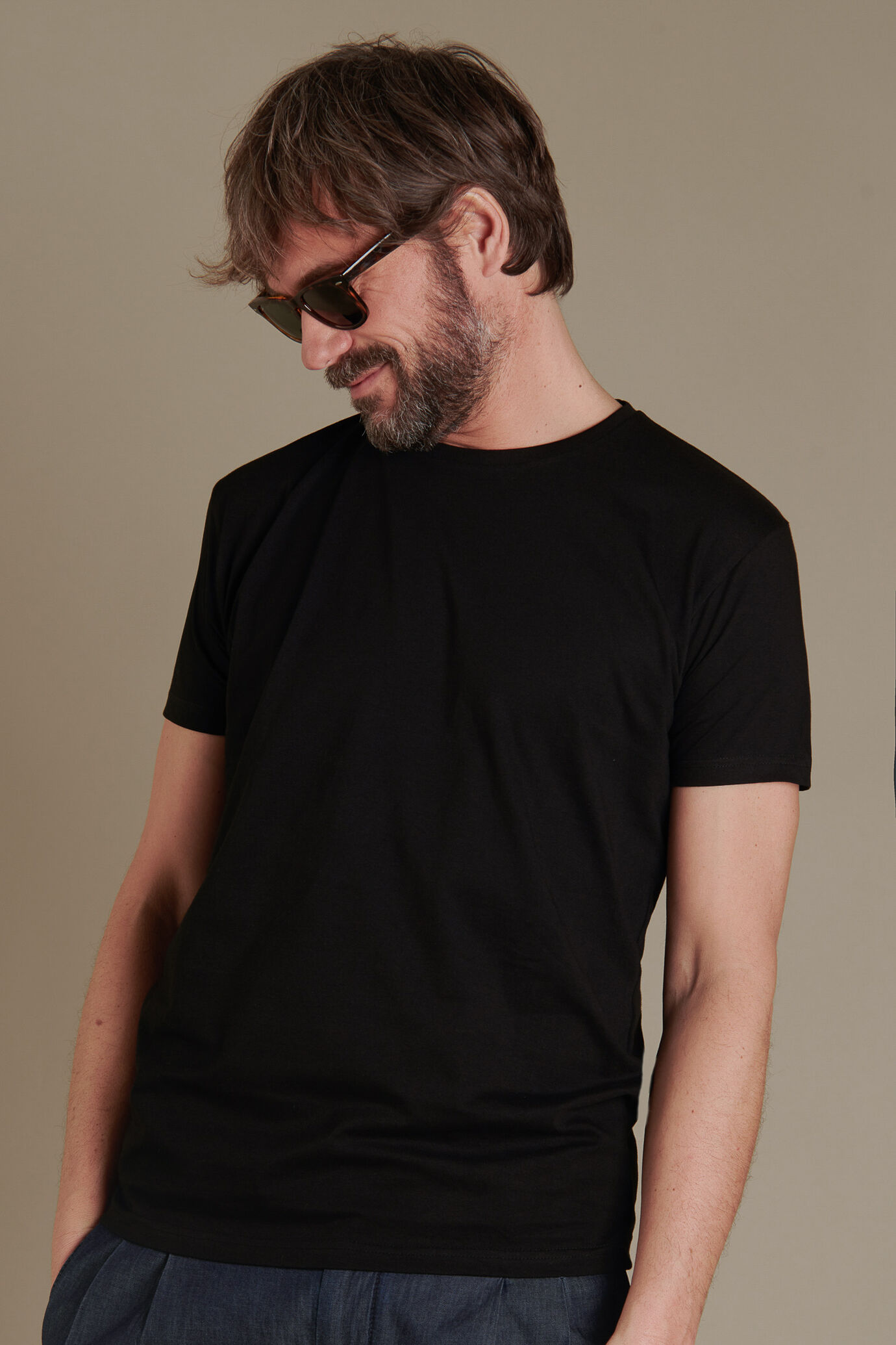 T-shirt manica corta in puro cotone uomo image number 1