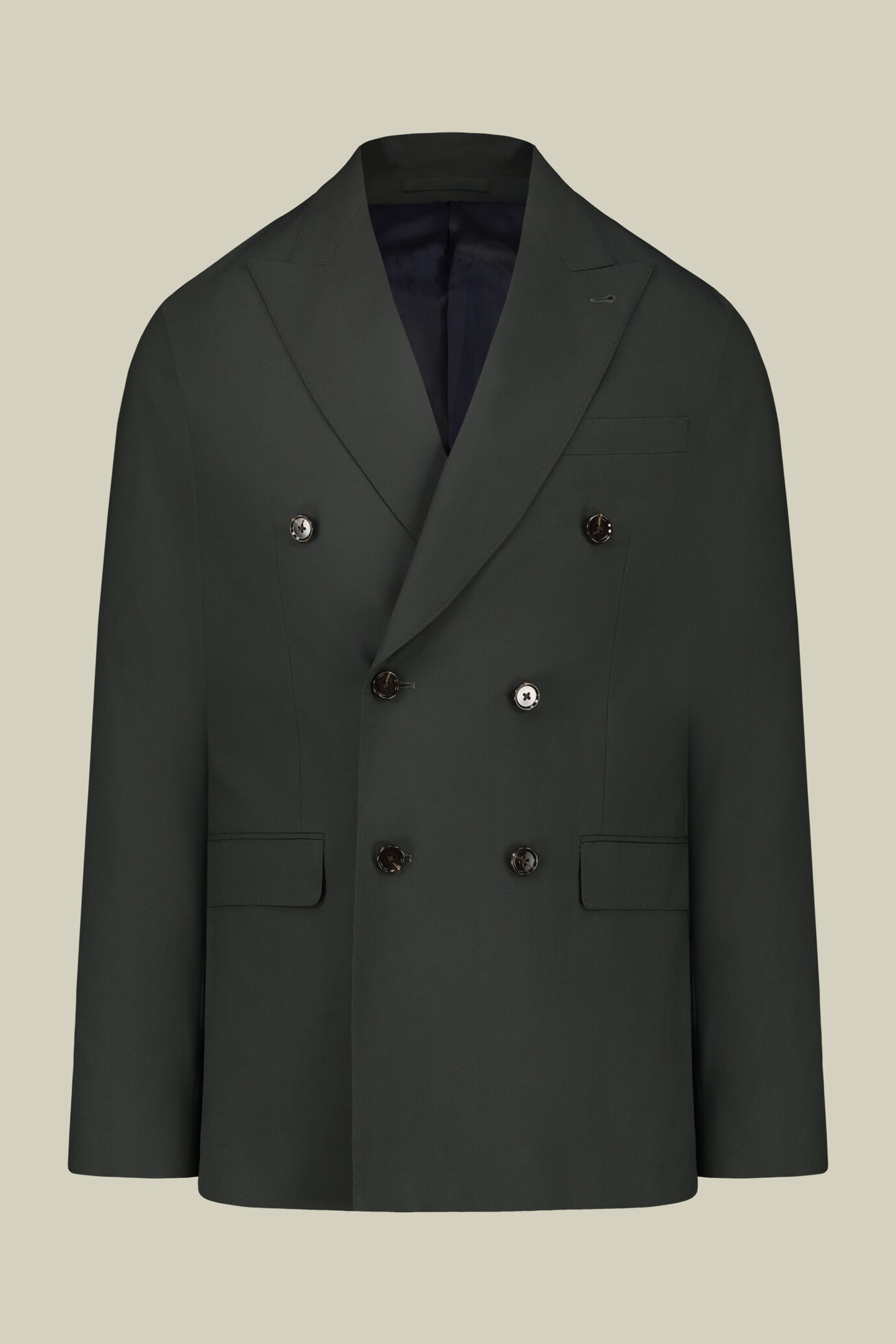 Men's double-breasted suit in plain fabric, regular fit image number 4