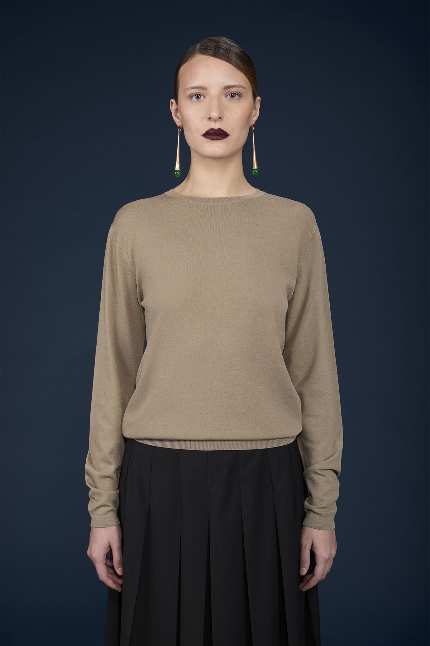 Maglia donna manica lunga girocollo