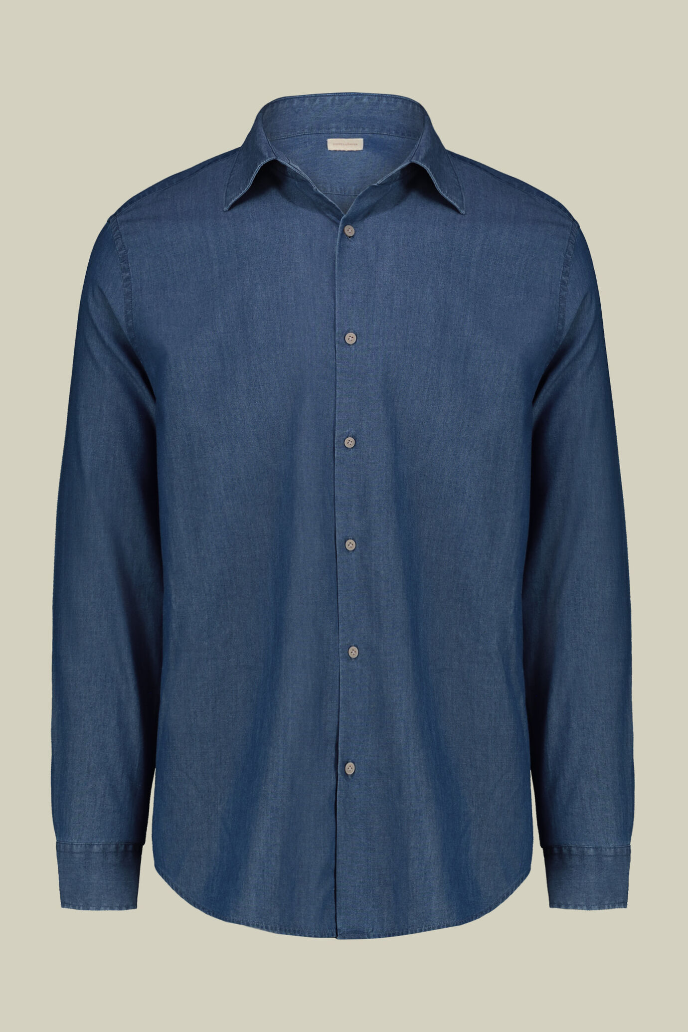 Chemise décontractée pour homme à col classique, tissu chambray