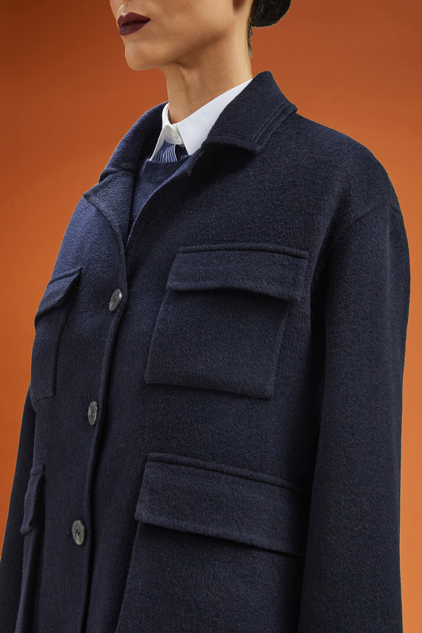 Cappotto donna in tessuto morbido Wool Blend regular fit image number 4
