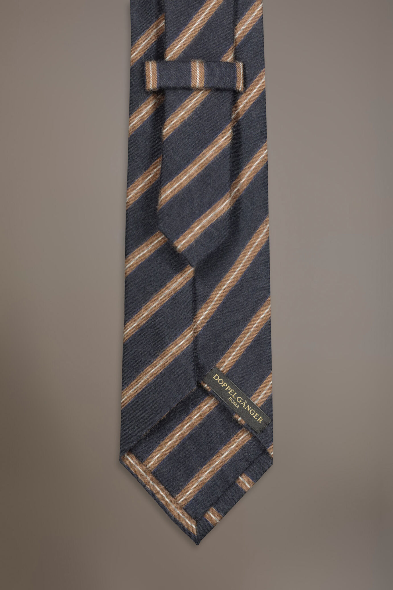 Cravatta misto lana effetto spazzolato regimental image number 1