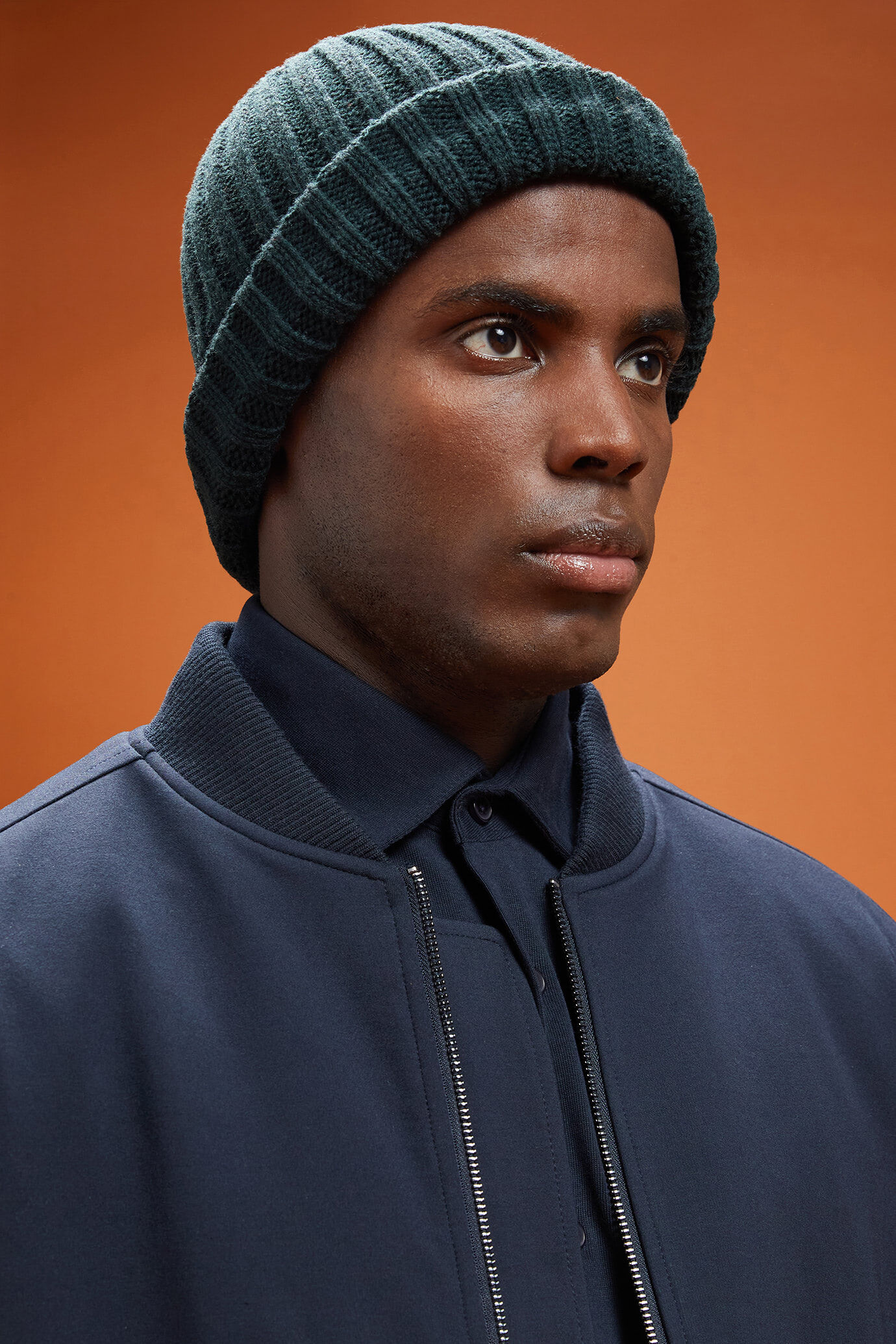 Berretto uomo in maglia a coste Wool Blend