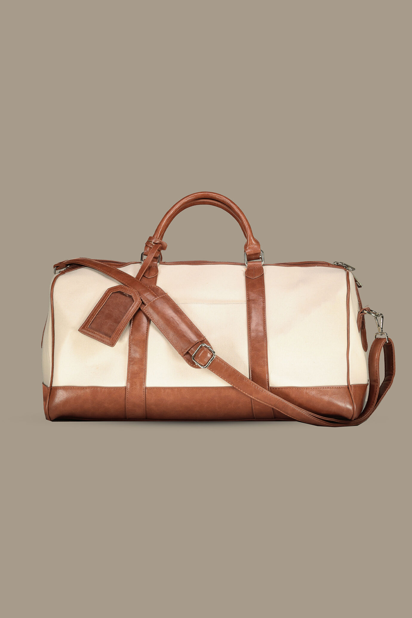 Borsa da viaggio 30 litri cotone e ecopelle image number 0
