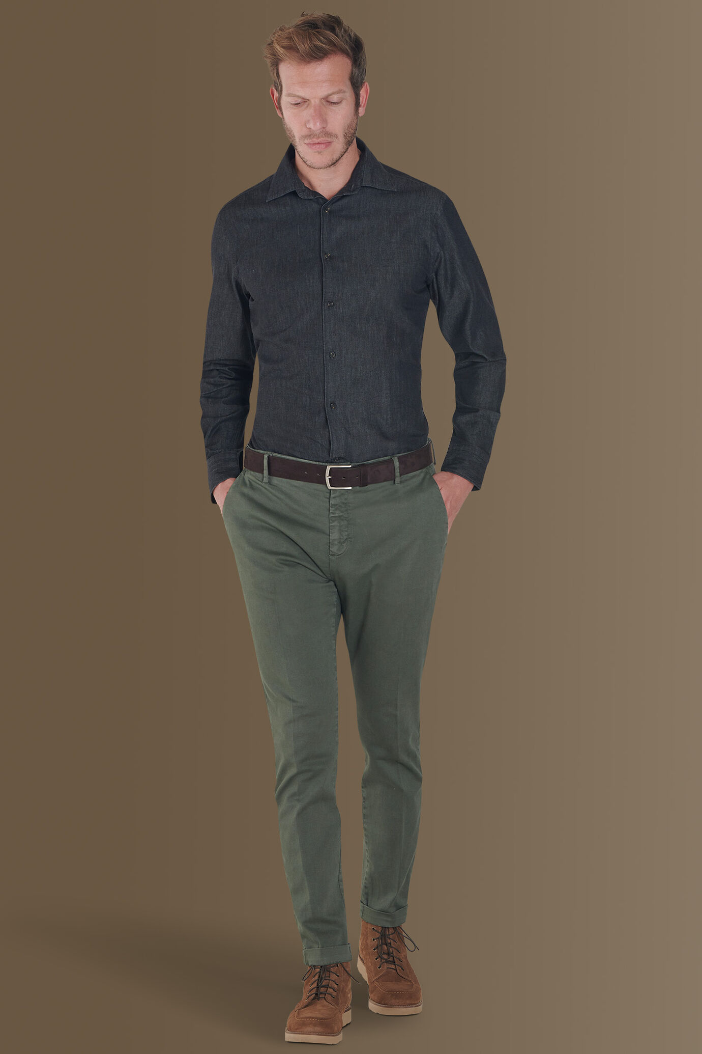 Pantaloni Chino Uomo Skinny Fit - Foto 10