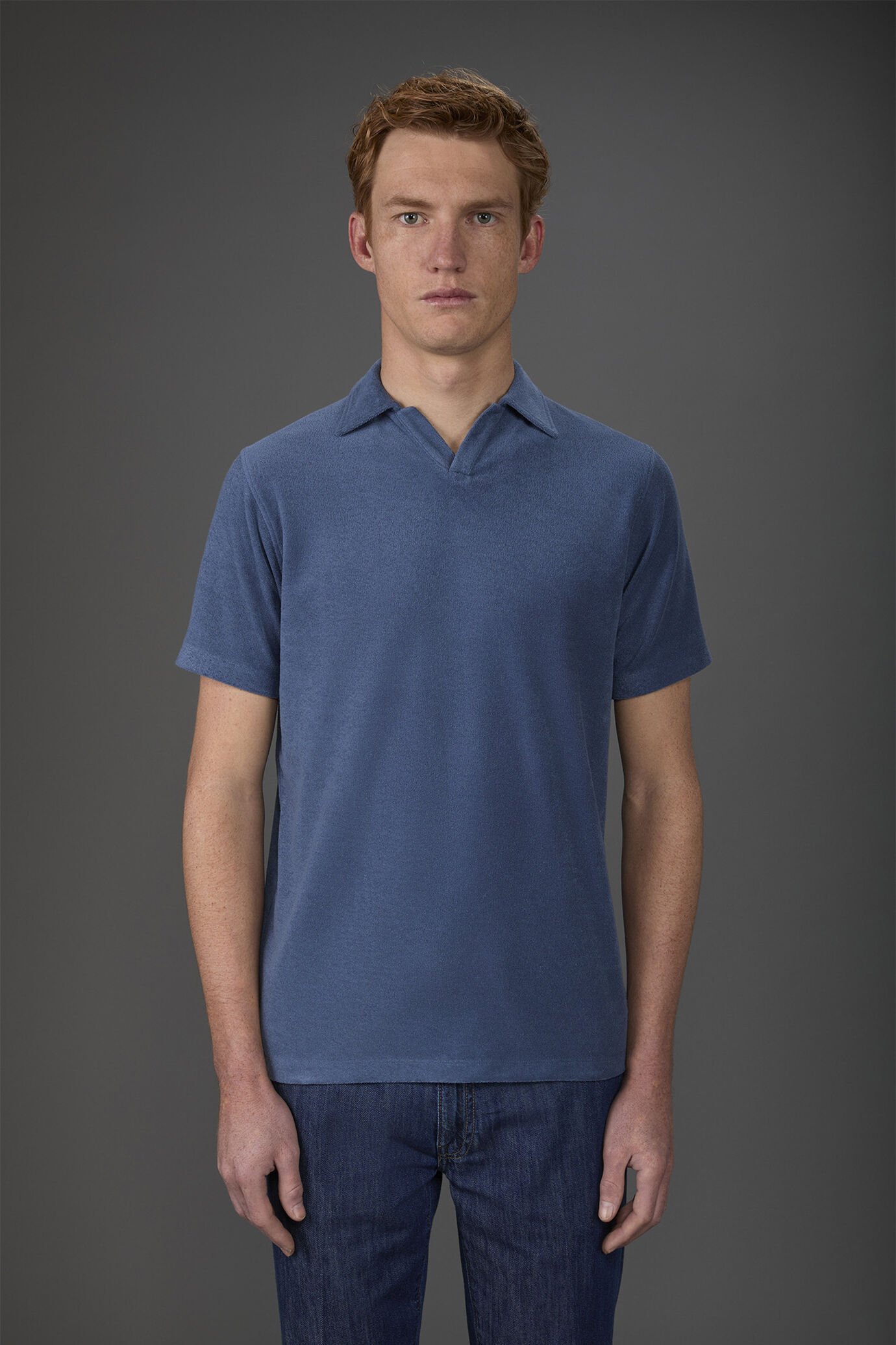 Polo homme à manches courtes et col derby en coton éponge image number 0