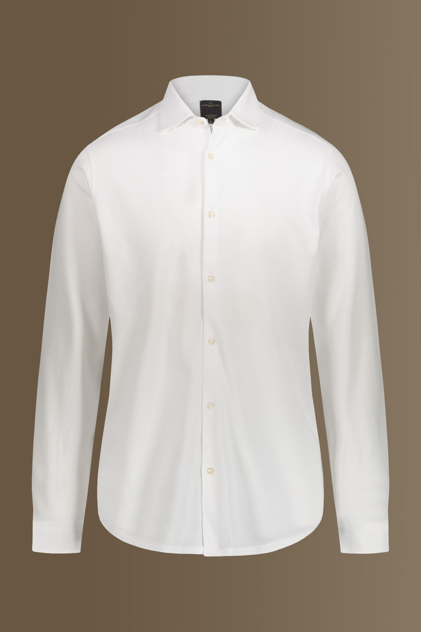 Polo shirt long sleeves 100% cotton piquet solid colour