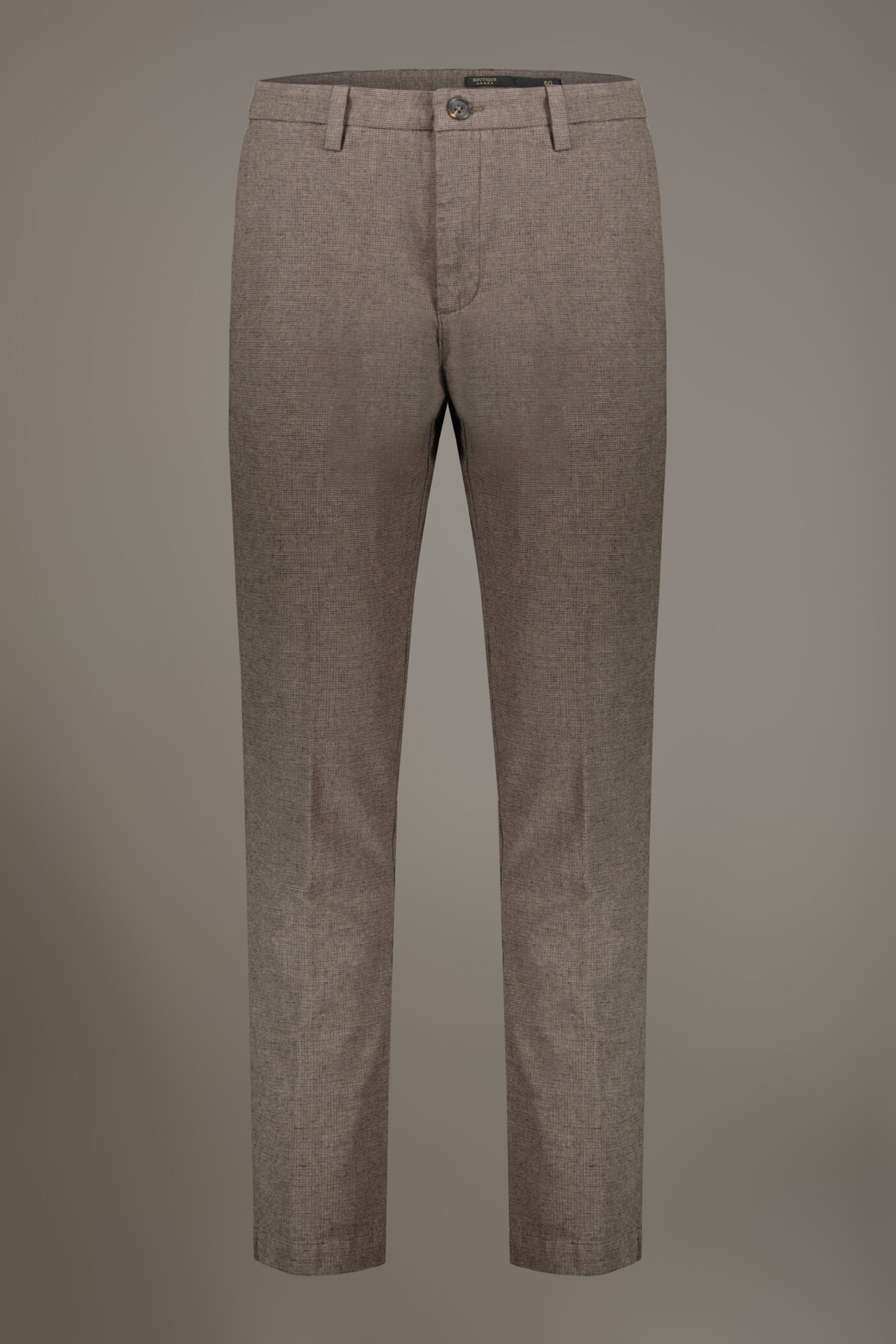 Pantalone chino regular fit tessuto tinto filo pied de poule image number 5