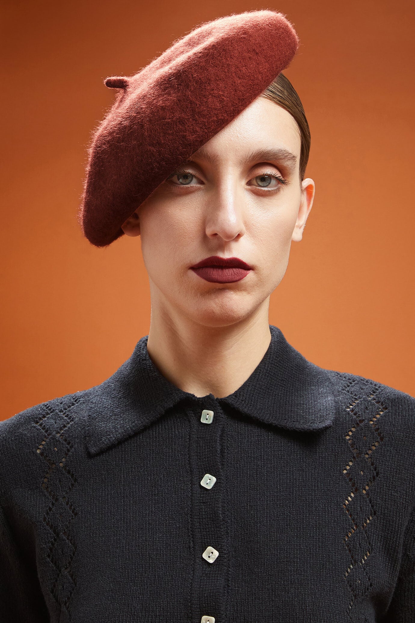 Basco donna in tinta unita Wool Blend image number 1