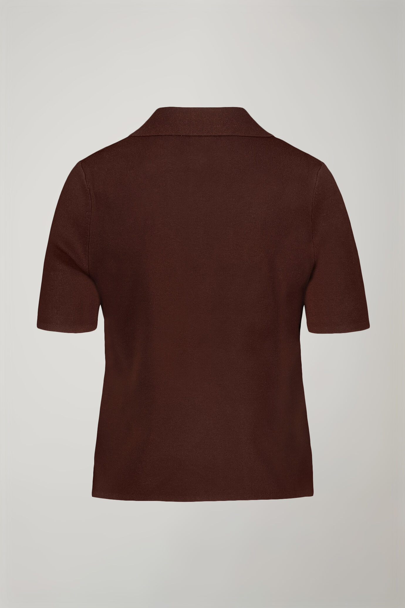 Einfarbiges Damen-Poloshirt mit kurzen Ärmeln aus Strick image number 6