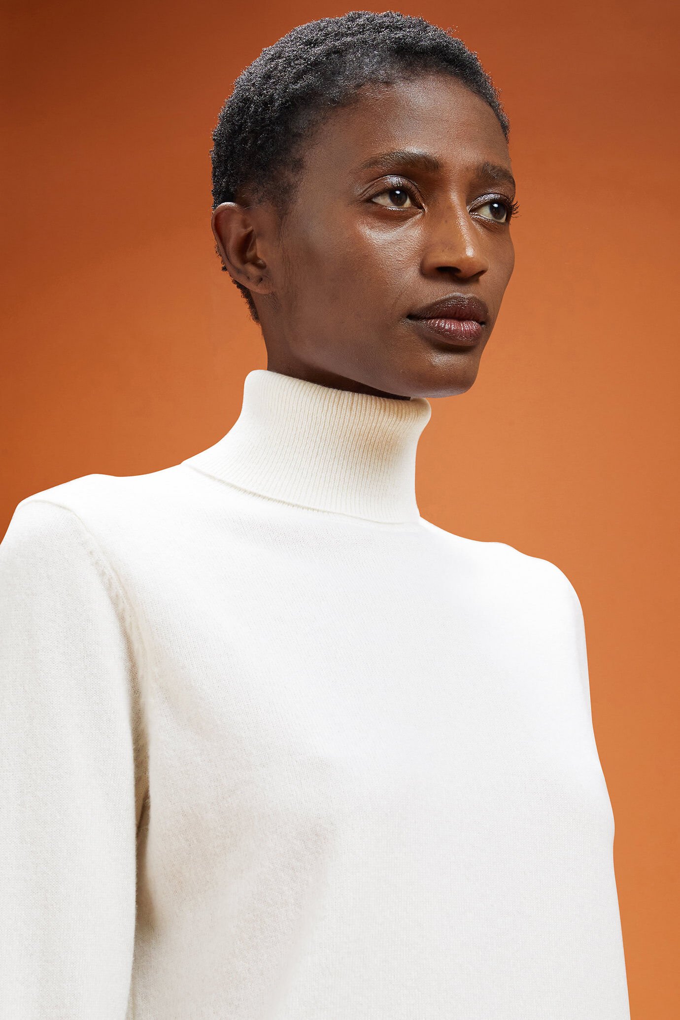 Women's regular fit high neck jumper in 100% cashmere image number 3