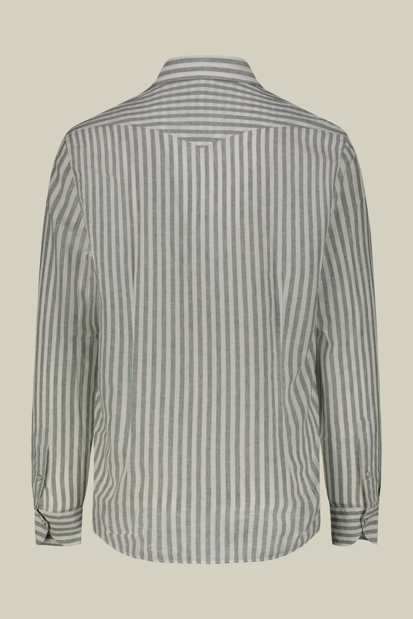 Camicia uomo misto lino cotone righe larghe image number 5