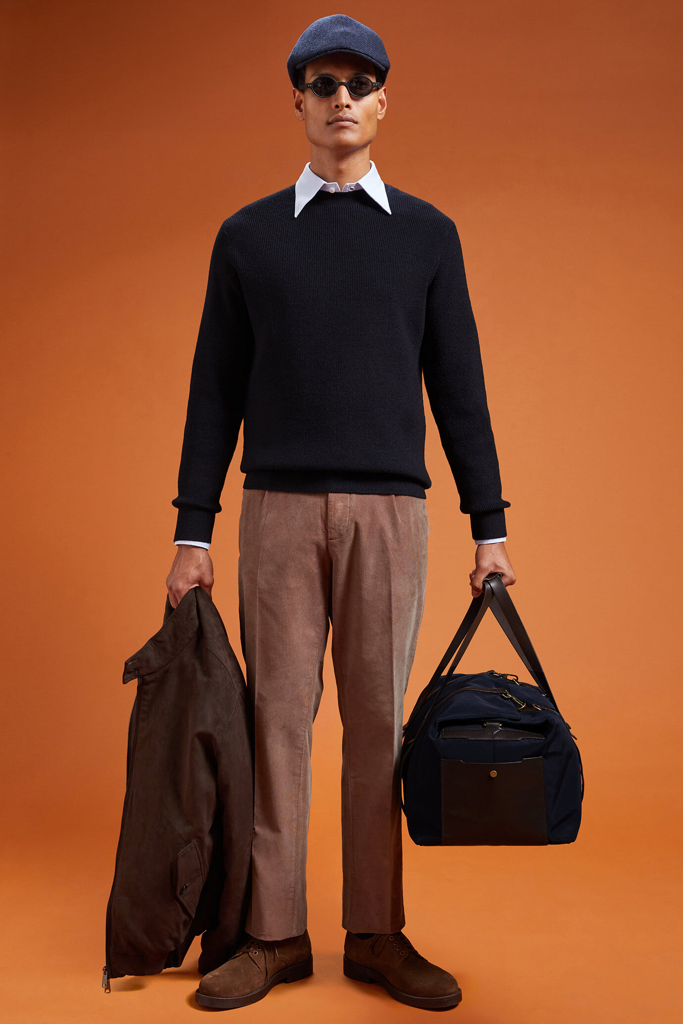 Men's ribbed knit crew neck jumper in a regular fit image number 1