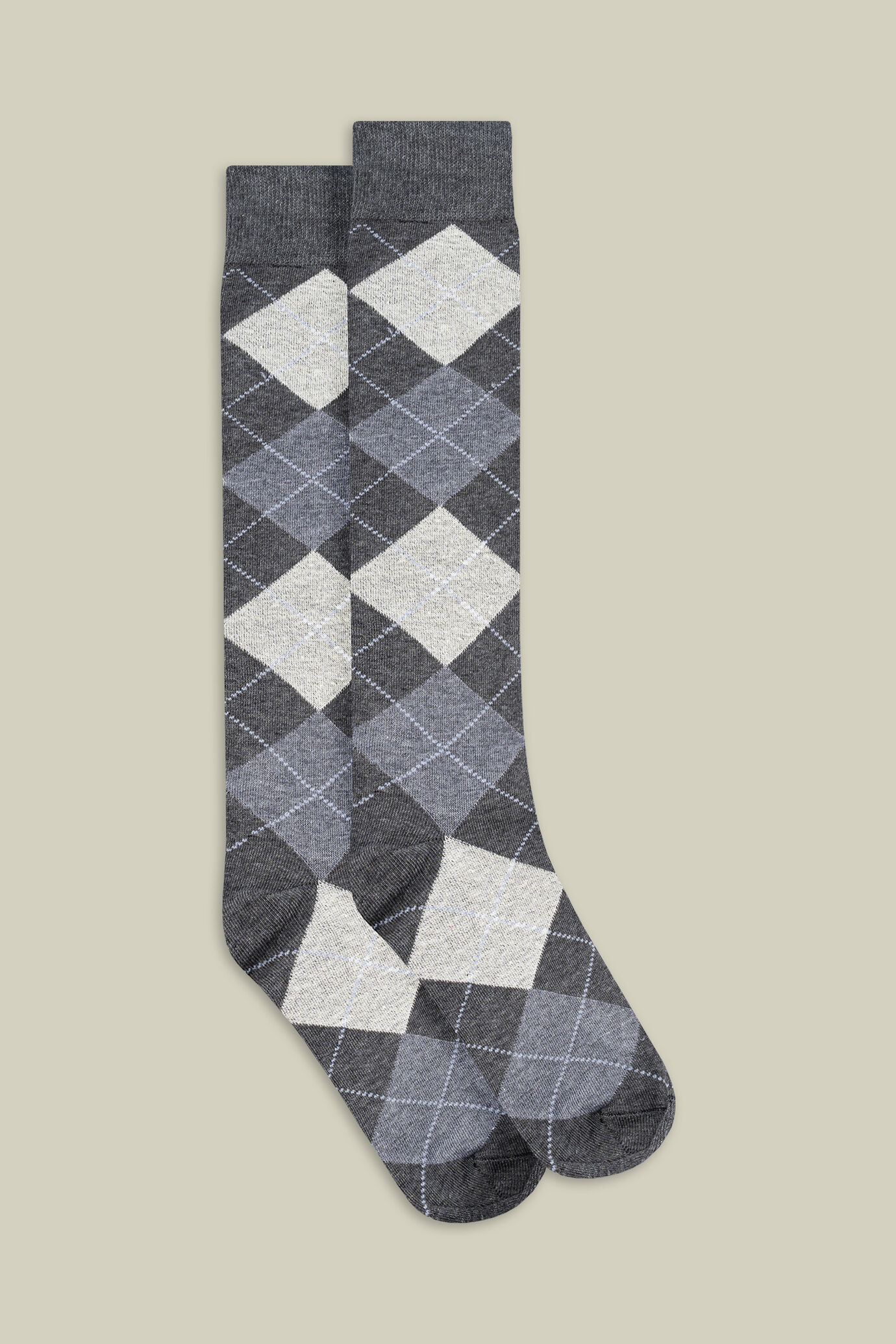Herren-Socken aus glatt gestricktem Material mit Rautenmuster image number 0