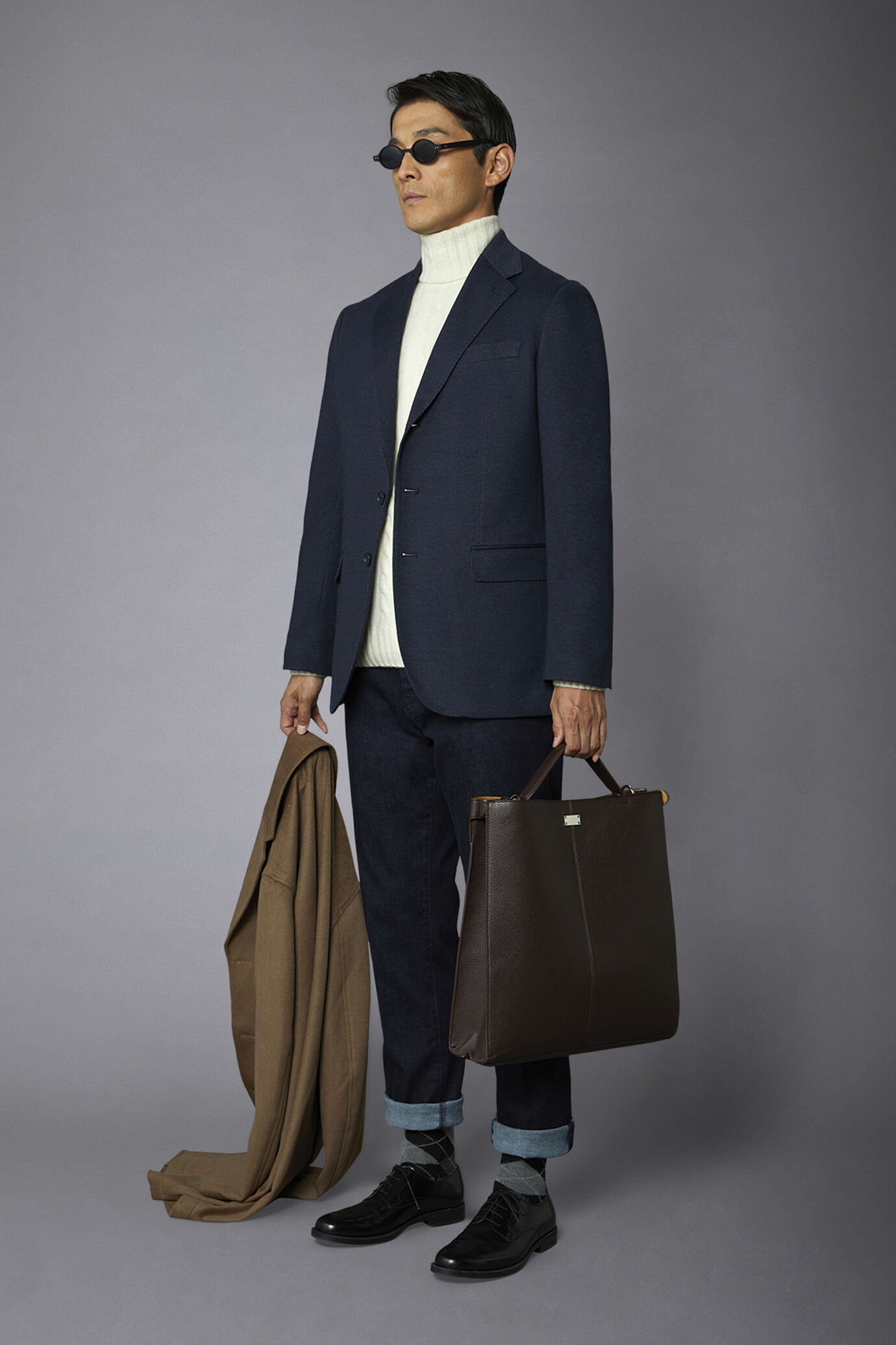 Giacca monopetto genderless in jersey stampato regular fit image number 2