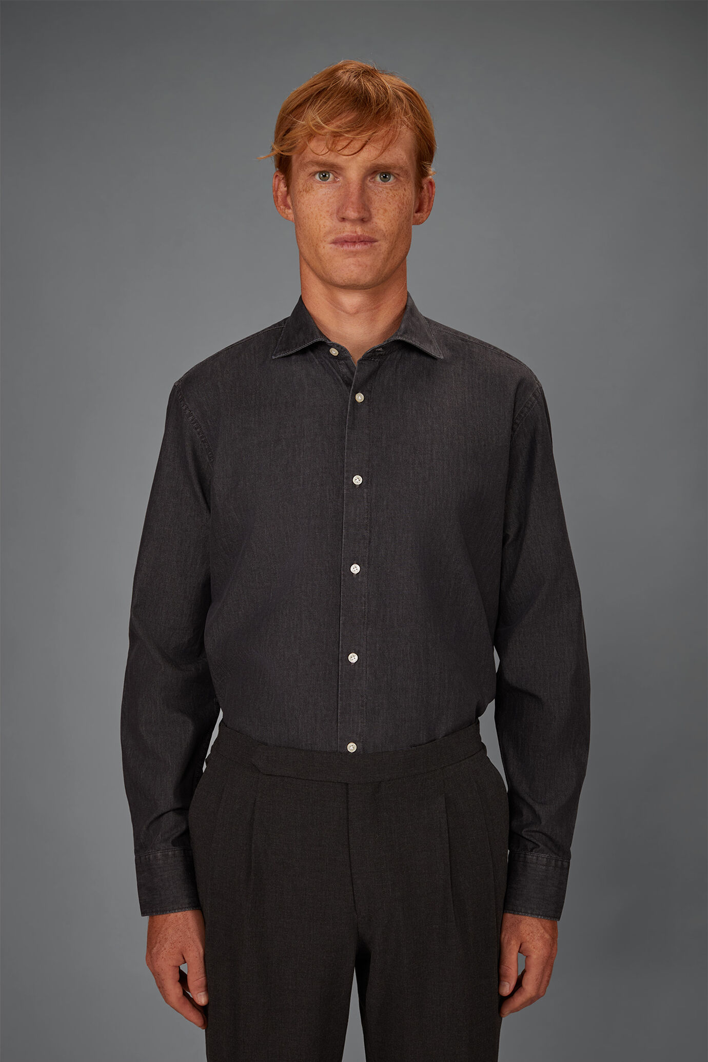 Men&rsquo;s Slim-fit Denim Fabric Shirt image number 1