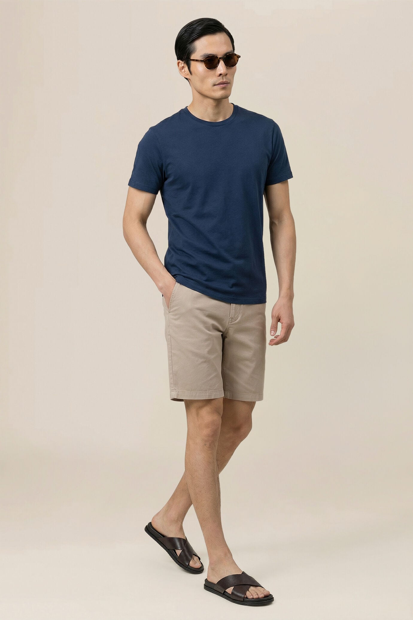 Bermuda uomo classico in cotone twill regular fit