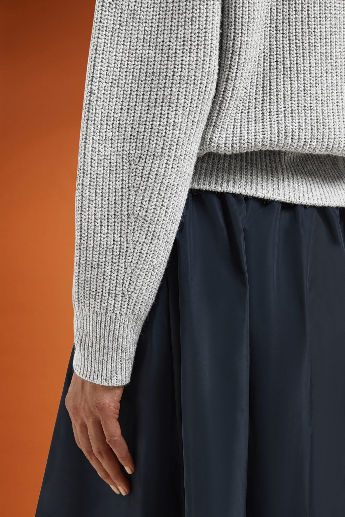 Damen-Pullover mit hohem Kragen aus englischem Rippstrick in normaler Passform image number 3