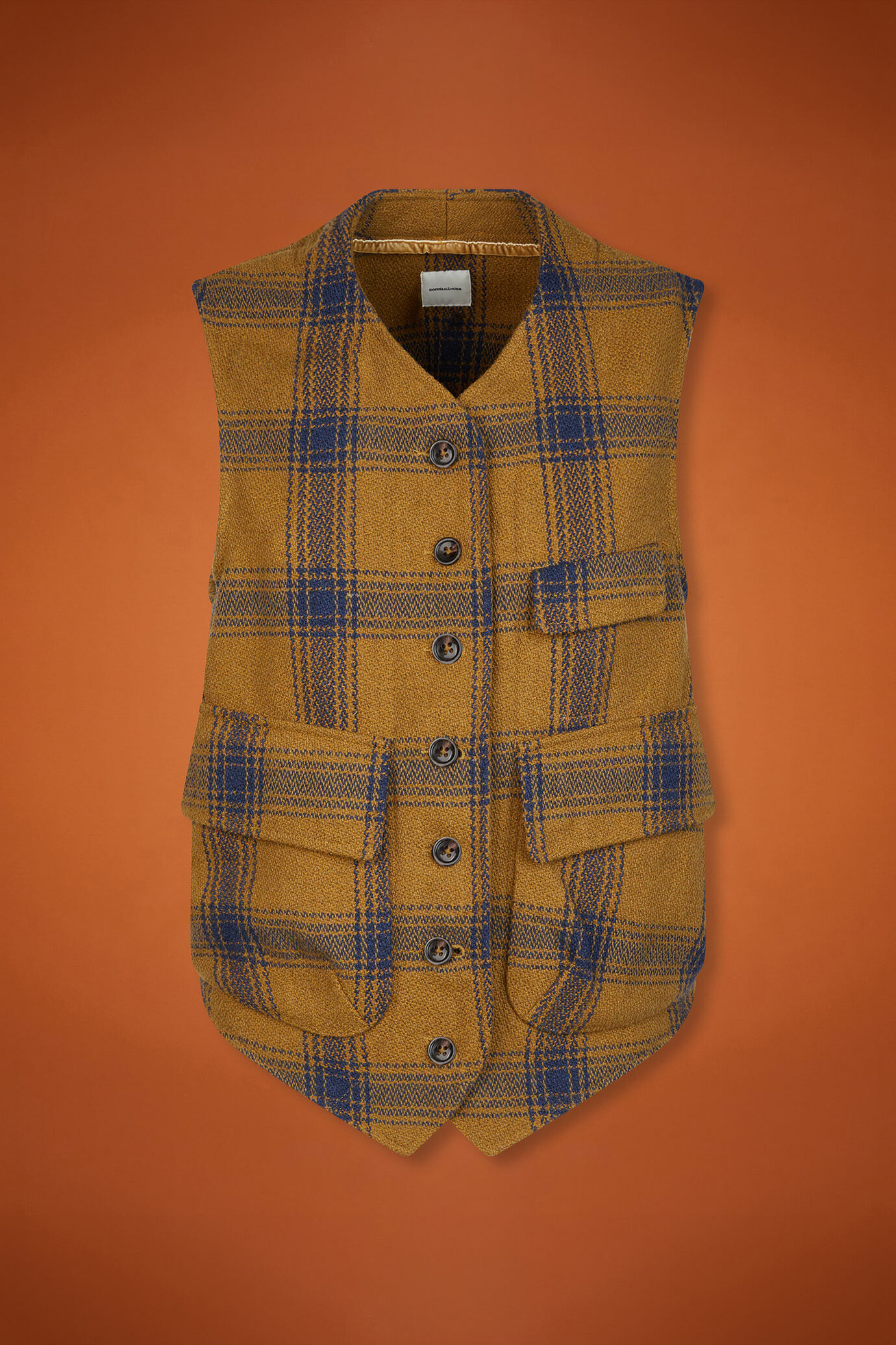 Gilet donna monopetto Wool Blend a quadri regular fit image number 4