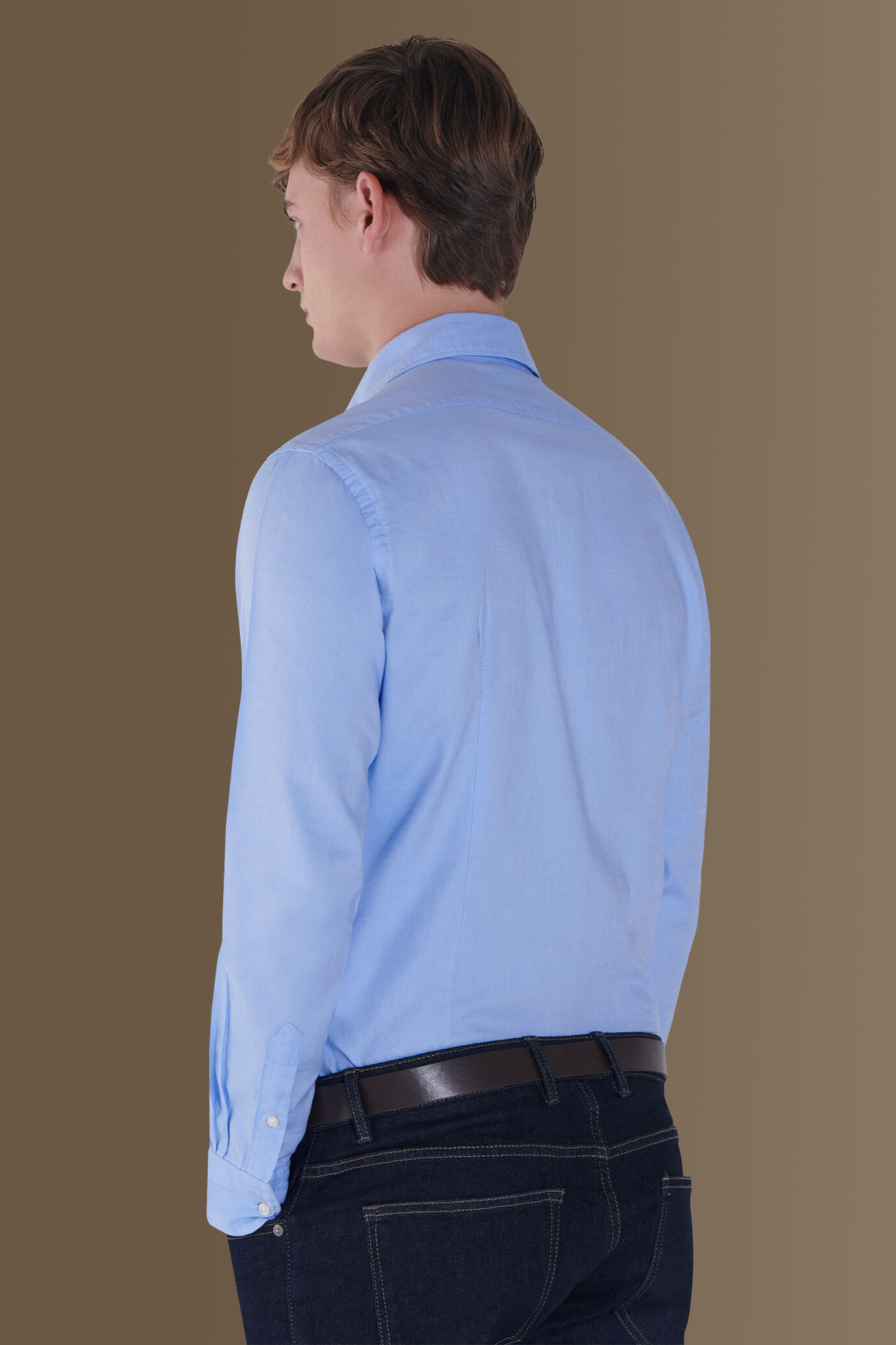 Camicia classica lavata uomo 100% cotone collo francese superlight oxford image number 3