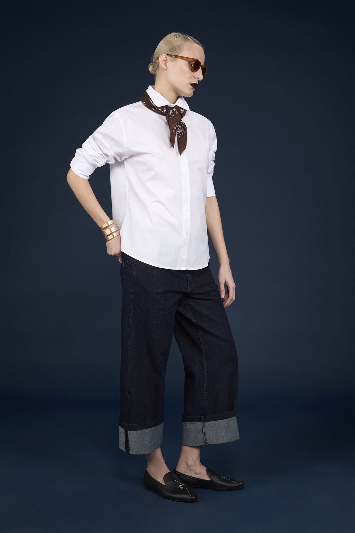 Chemise décontractée pour femme, 100% coton uni, coupe classique