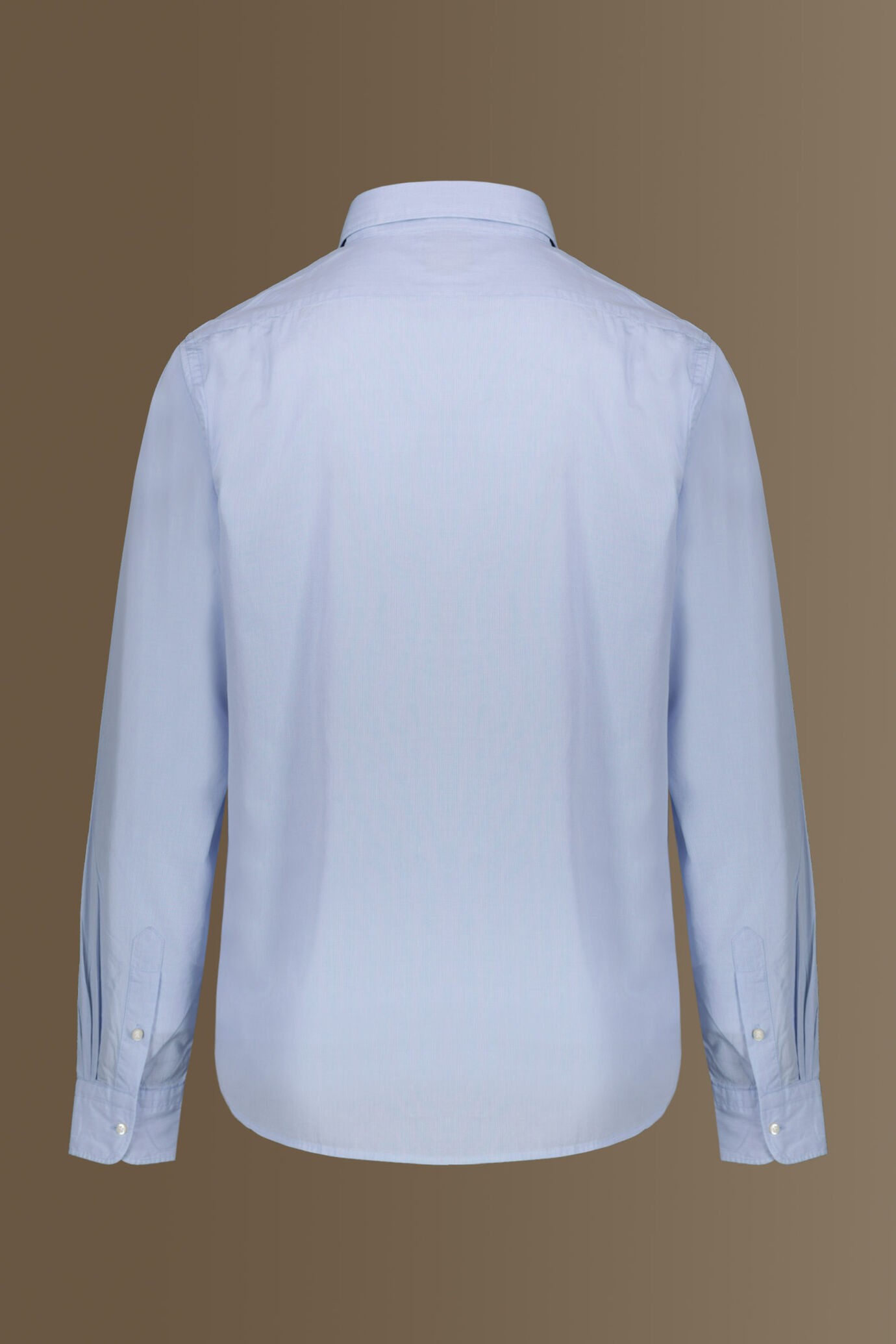 Camicia classica lavata 100% cotone collo francese tinto filo popeline microquadretti uomo image number 5