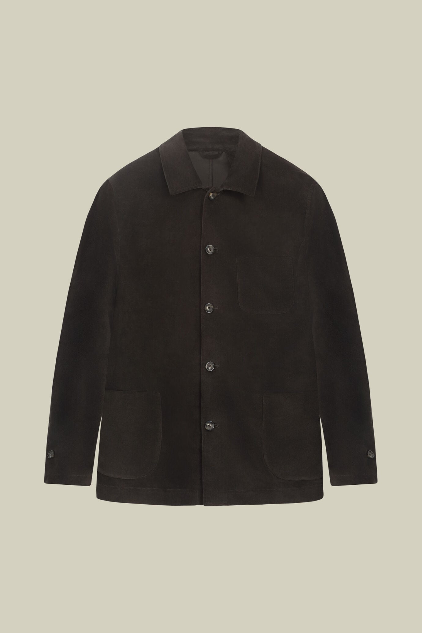 Shacket uomo sfoderata in velluto regular fit