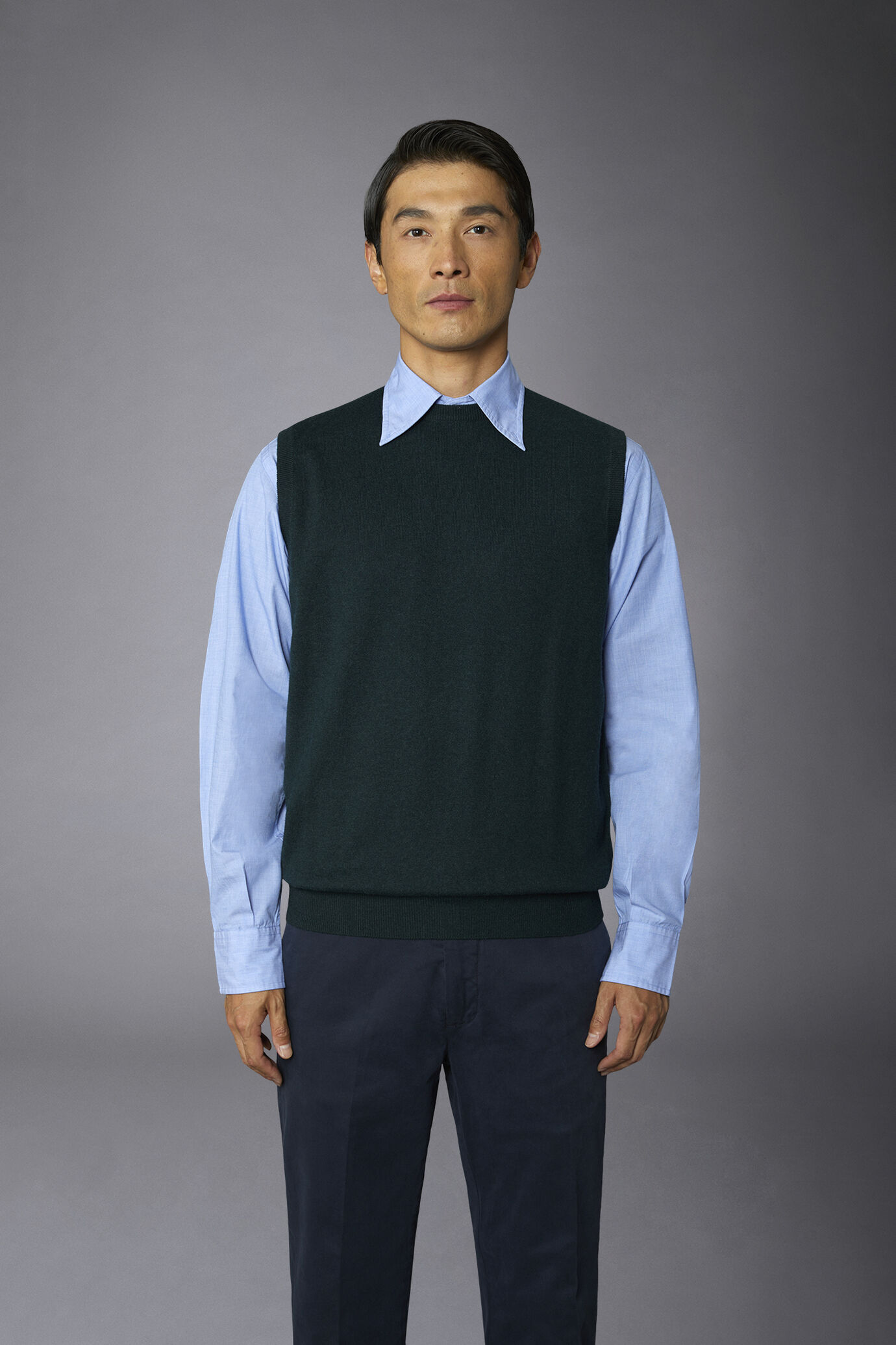 Gilet uomo girocollo lana e cotone image number 3
