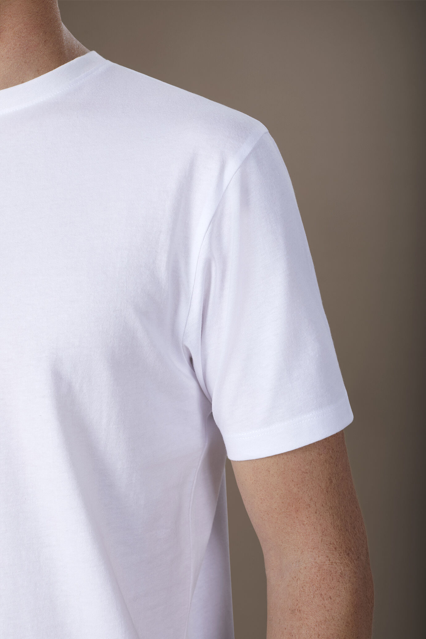 Men's round neck T-shirt in 100% cotton regular fit image number 3