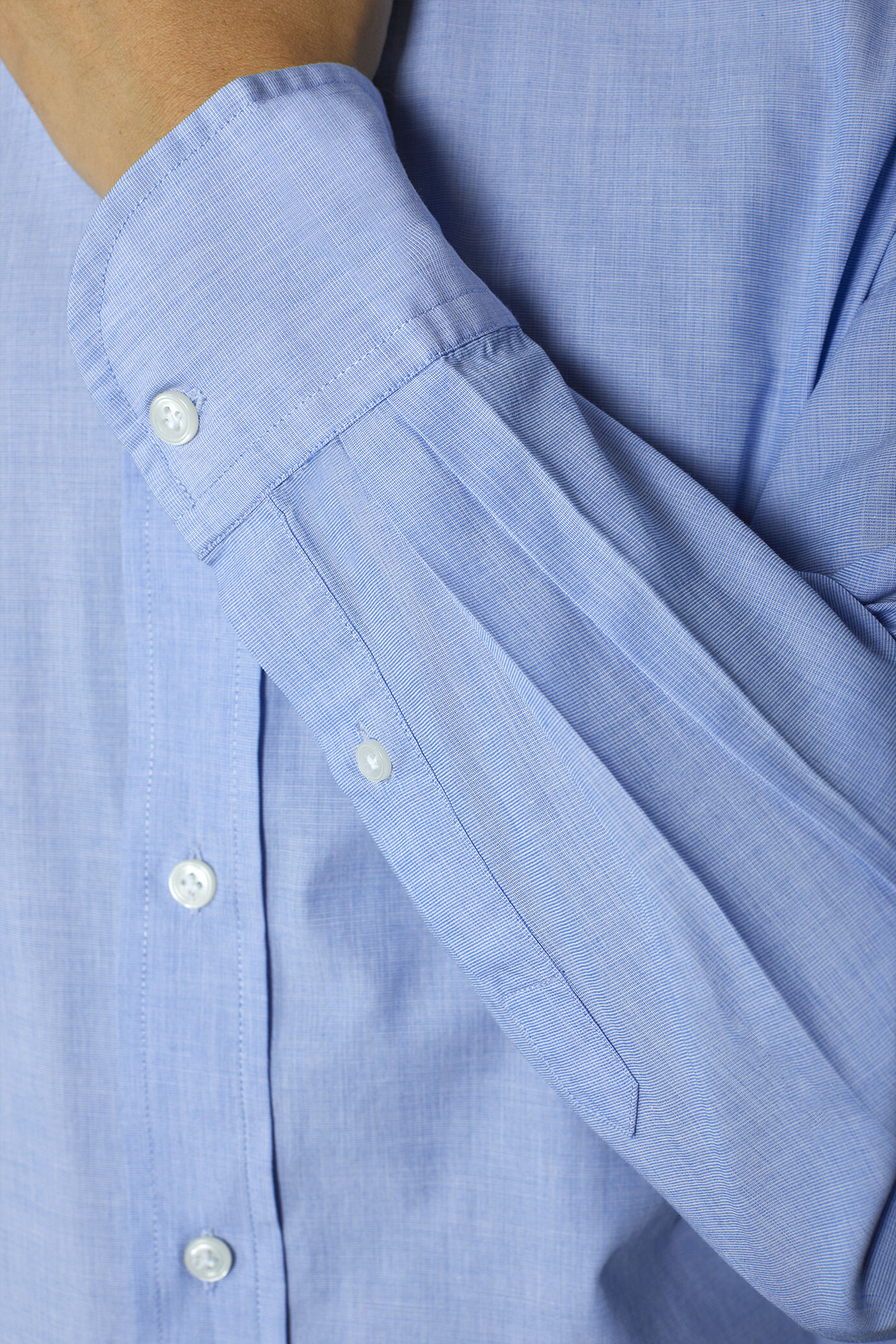Classic washed genderless button down comfort fit shirt fil-a-fil fabric image number 3