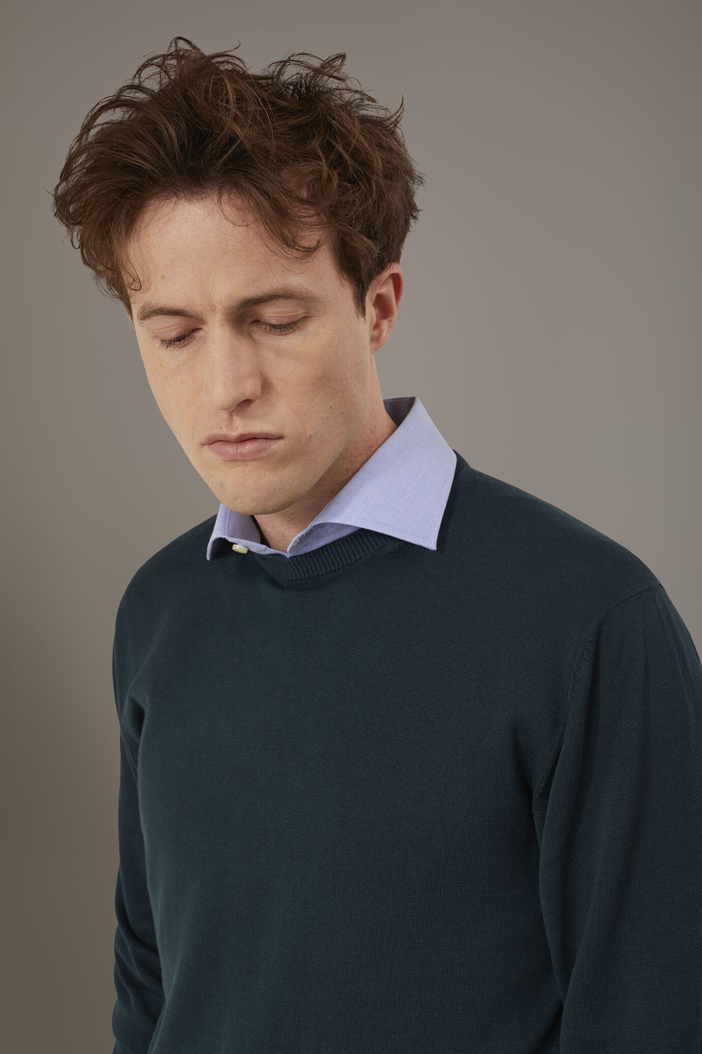 Round neck sweater 100% cotton image number 2