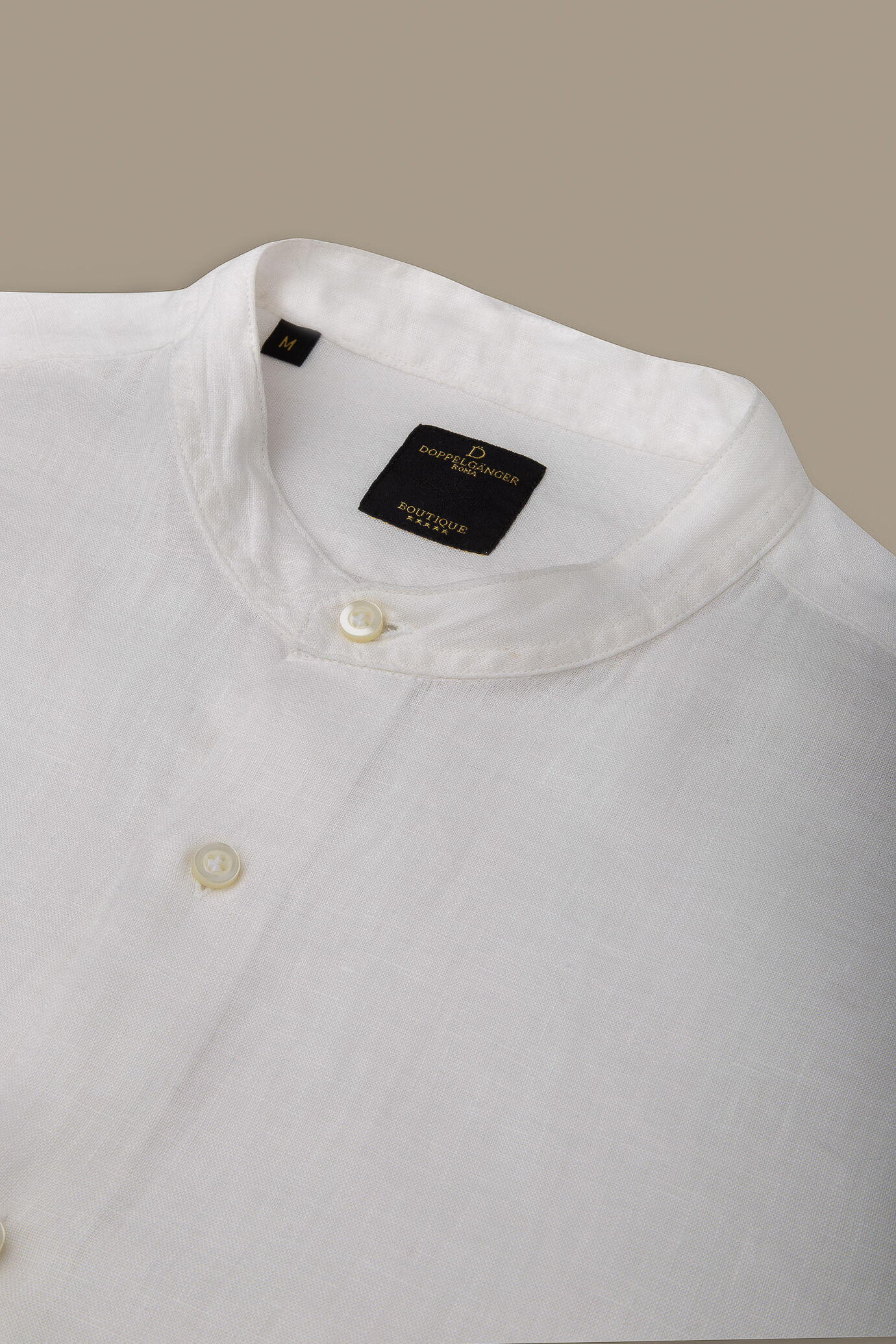100% linen corean collar casual shirt image number 3