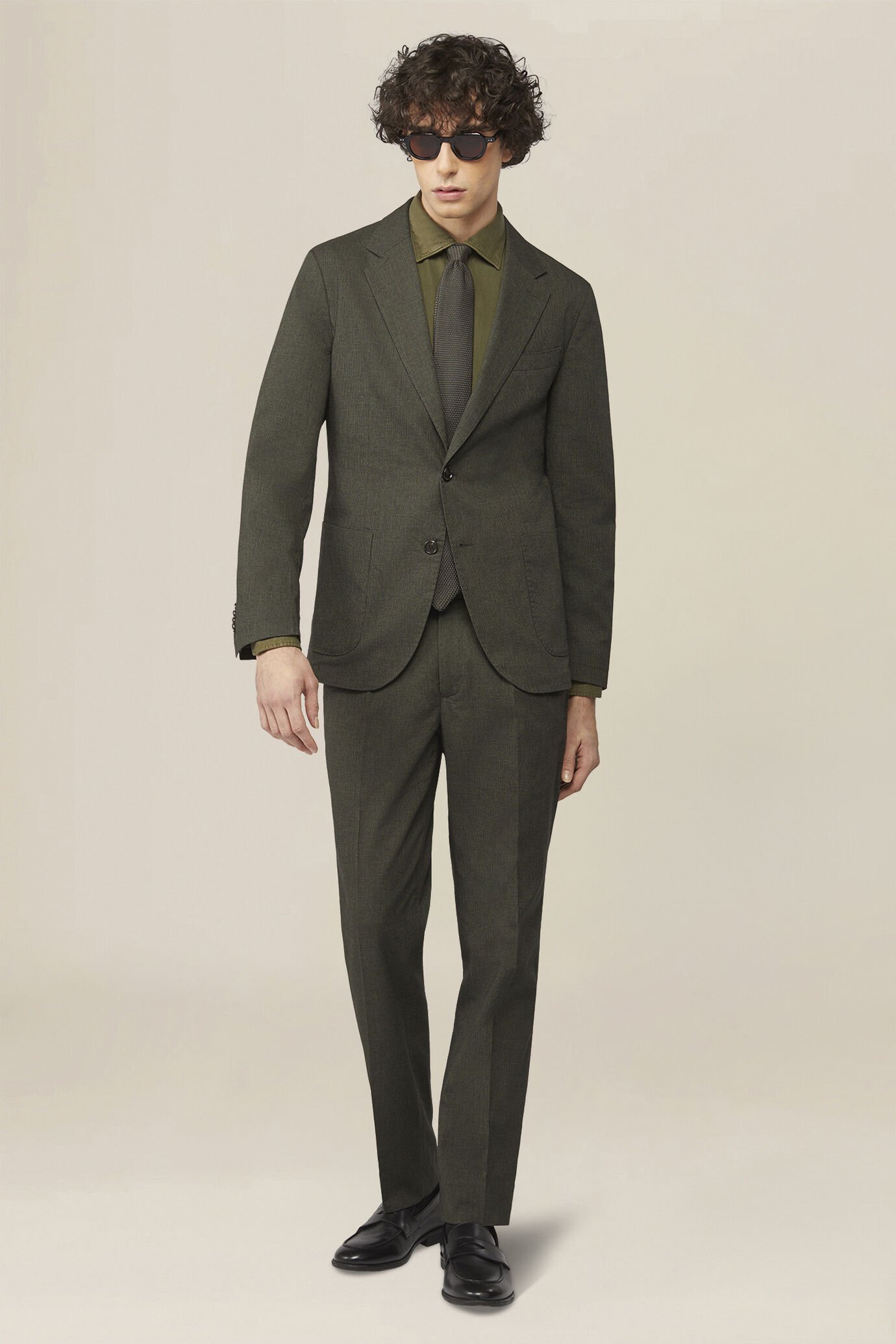 Giacca uomo monopetto in micro pied de poule