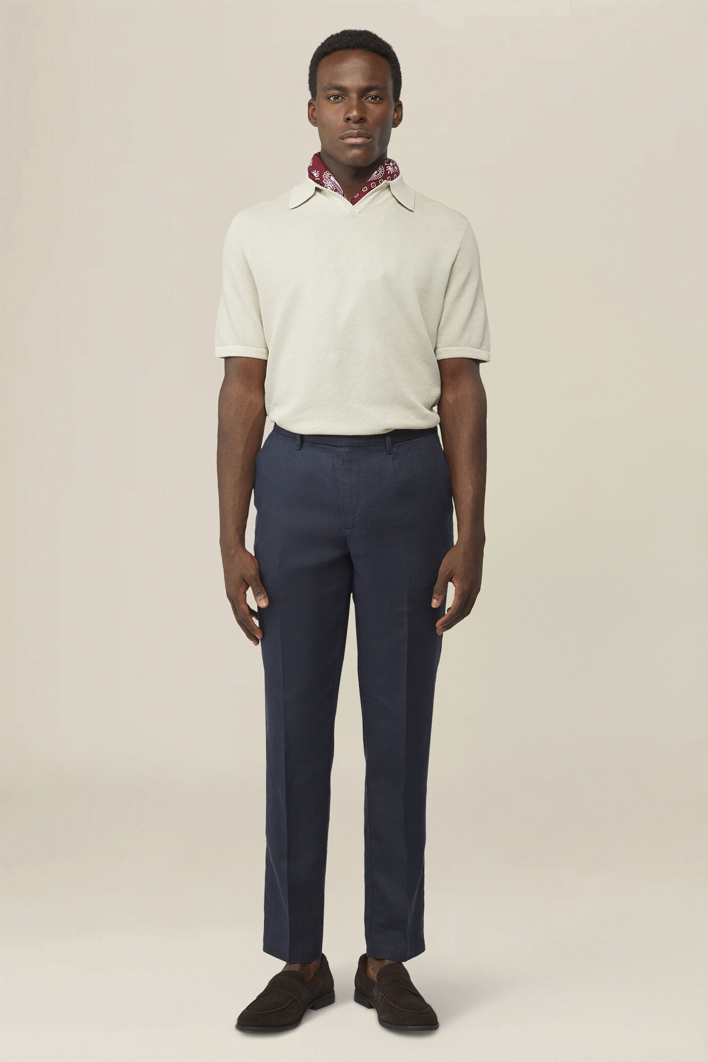 Men's polo shirt in 100% cotton honeycomb knit with Derby collar image number 1