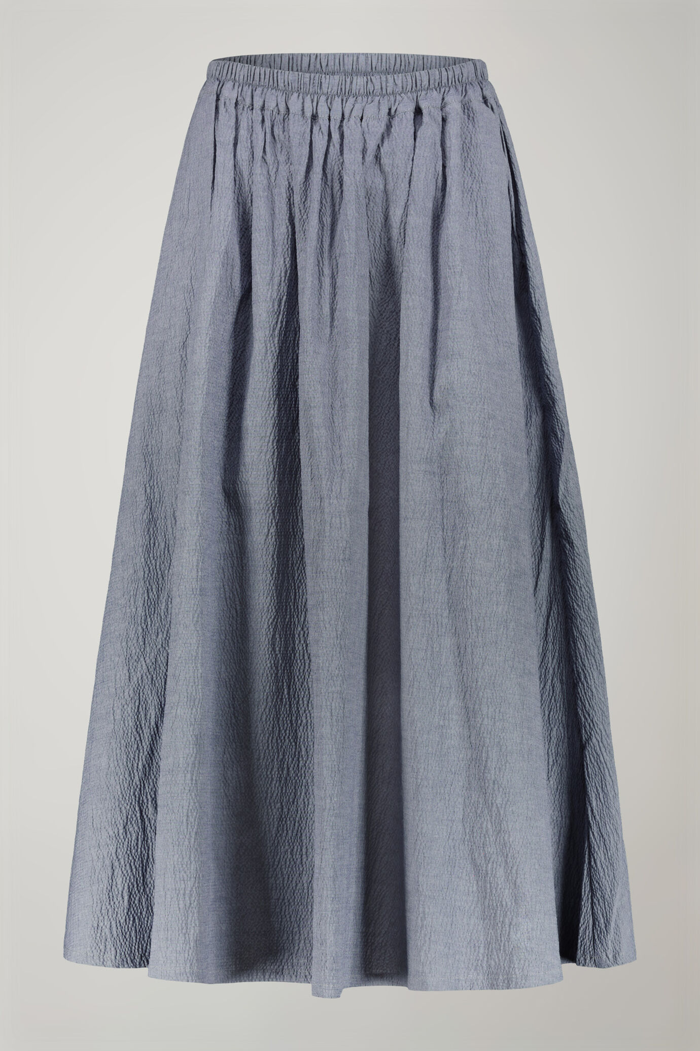 Women's solid color embossed cotton skirt regular fit image number 4