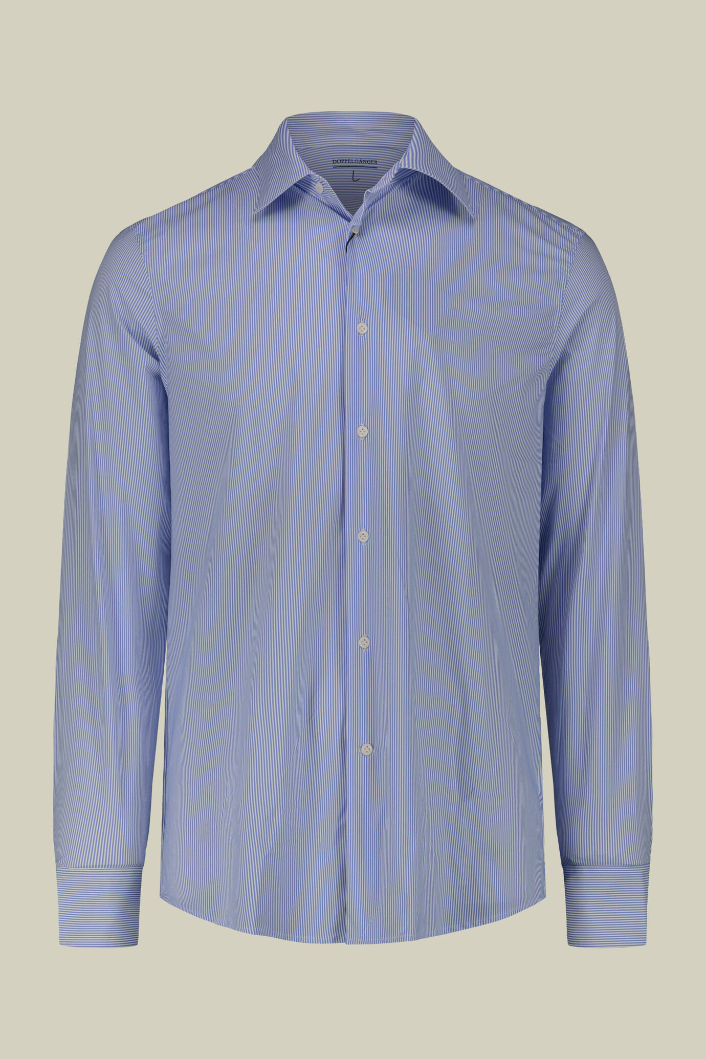 Classic stretch men's shirt with striped print