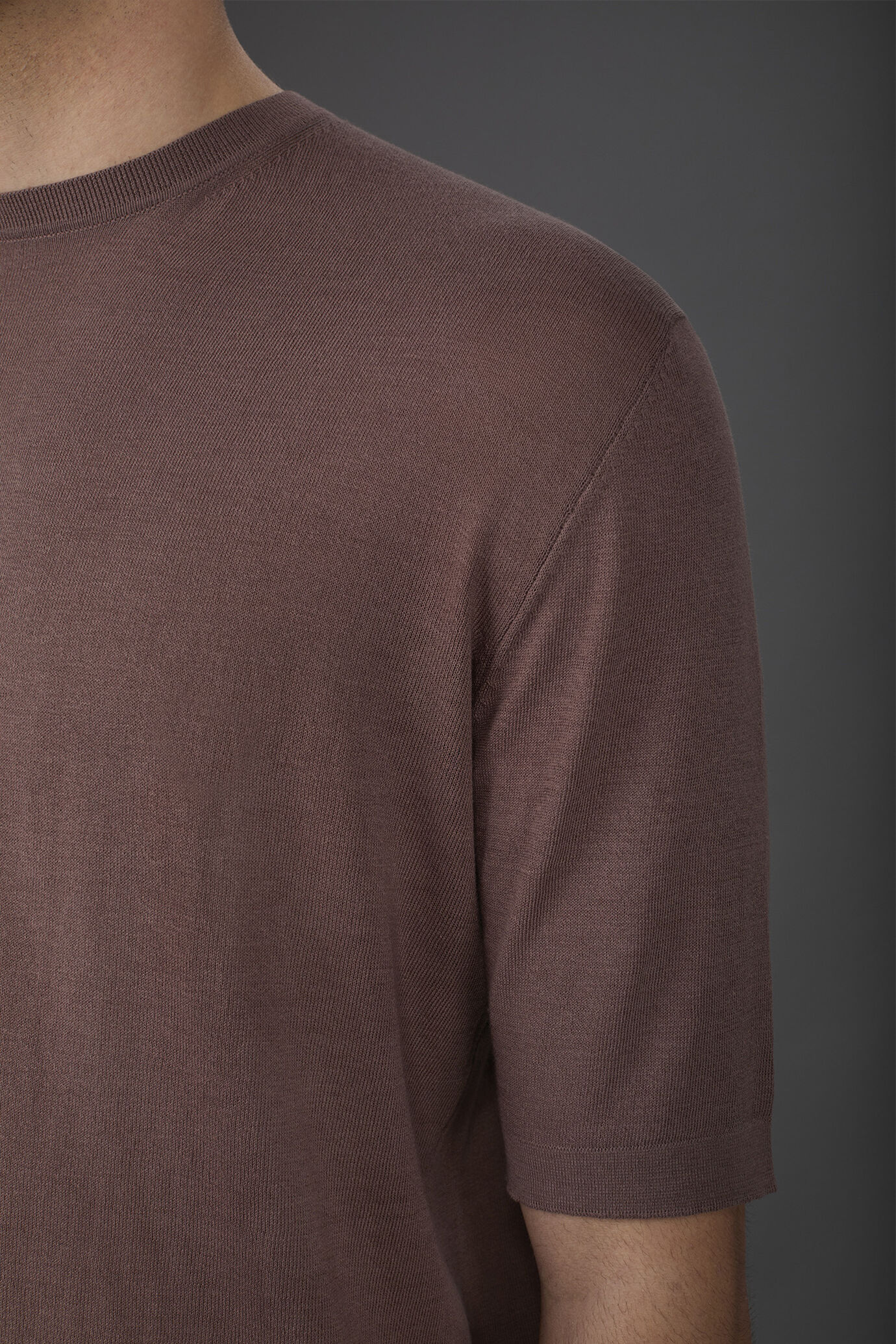 T-shirt homme en maille, manches courtes, 100% coton crêpe image number 3
