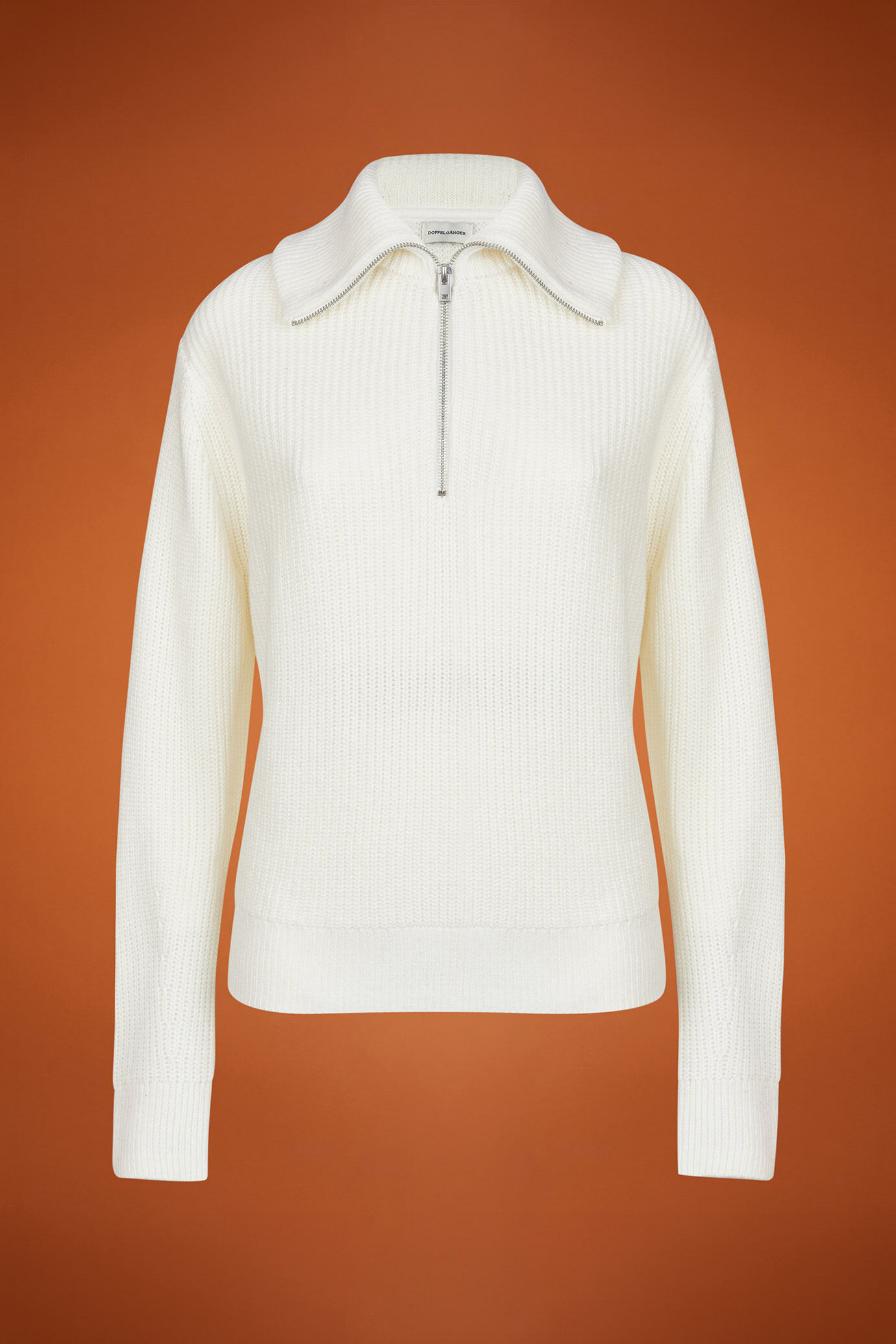 Women's knitted half-zip polo shirt in a regular fit