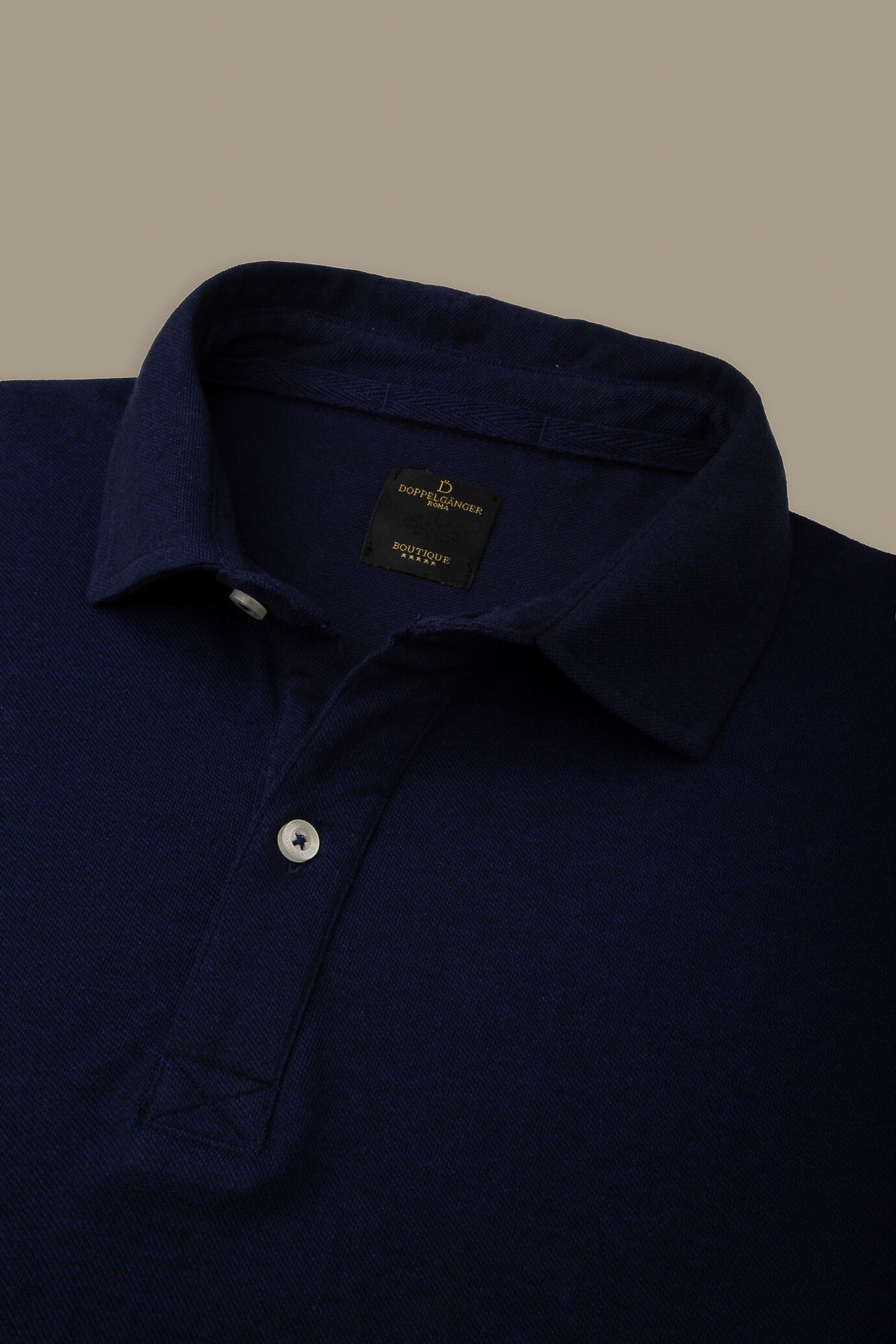 Polo uomo manica corta in puro cotone piquet melange tinta unita image number 3