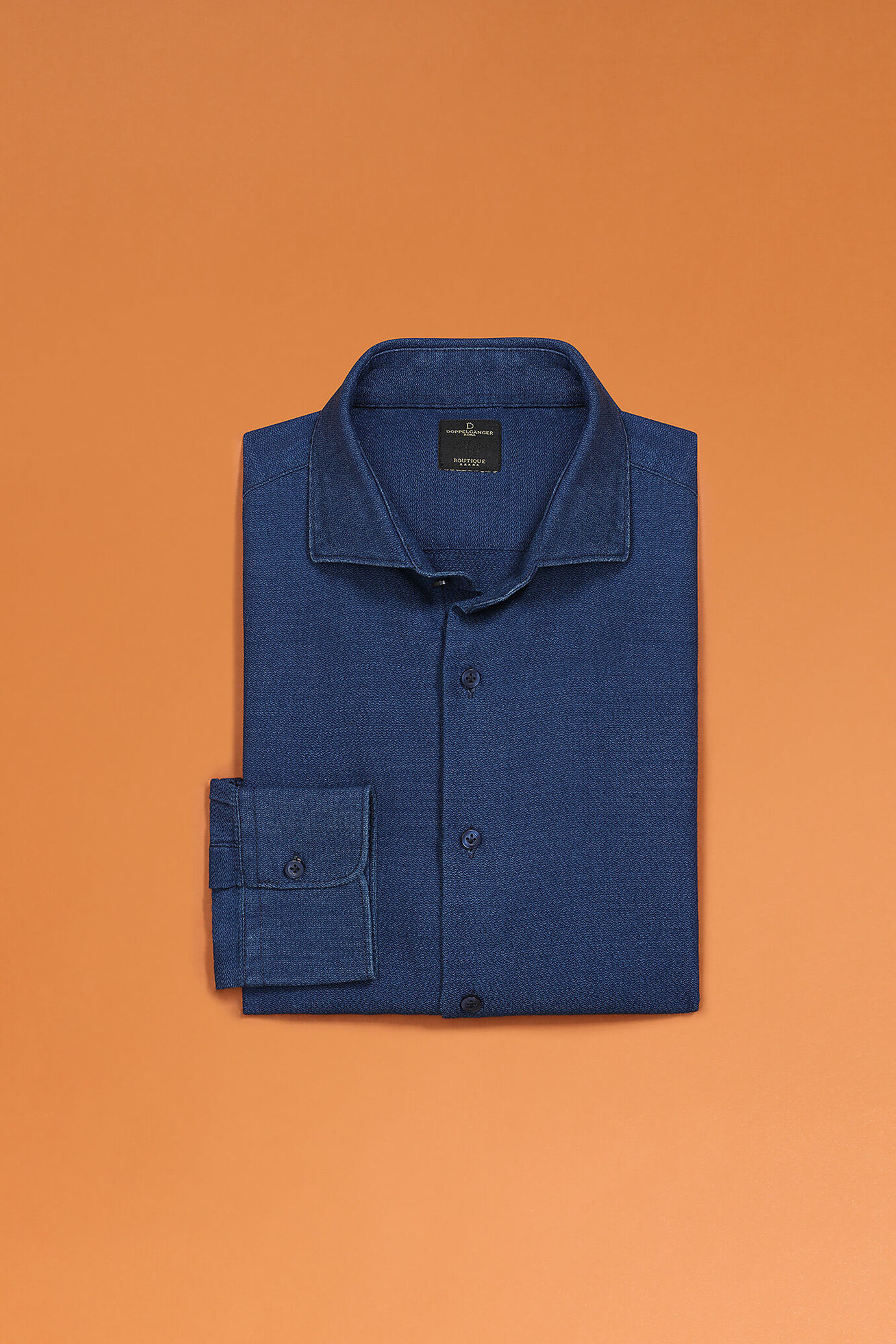 Camicia uomo collo alla francese in denim image number 0