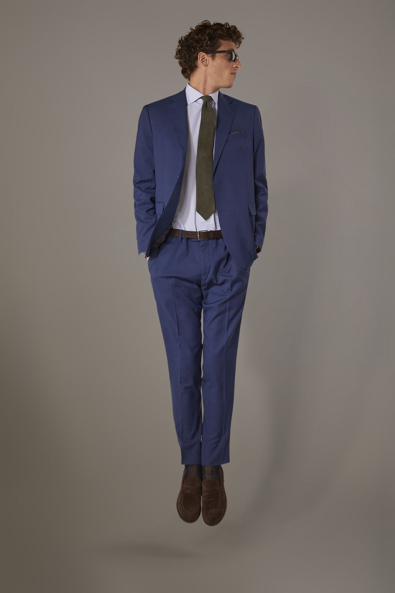 Regular fit single-breasted suit fabric prince of wales design image number 0