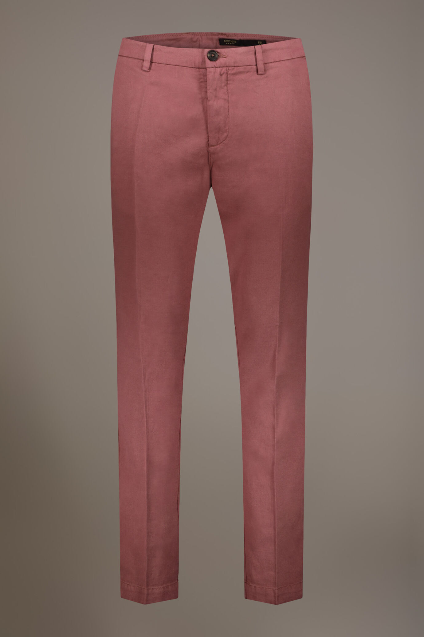 Pantalone chino misto lino regular fit costruzione twill image number 3