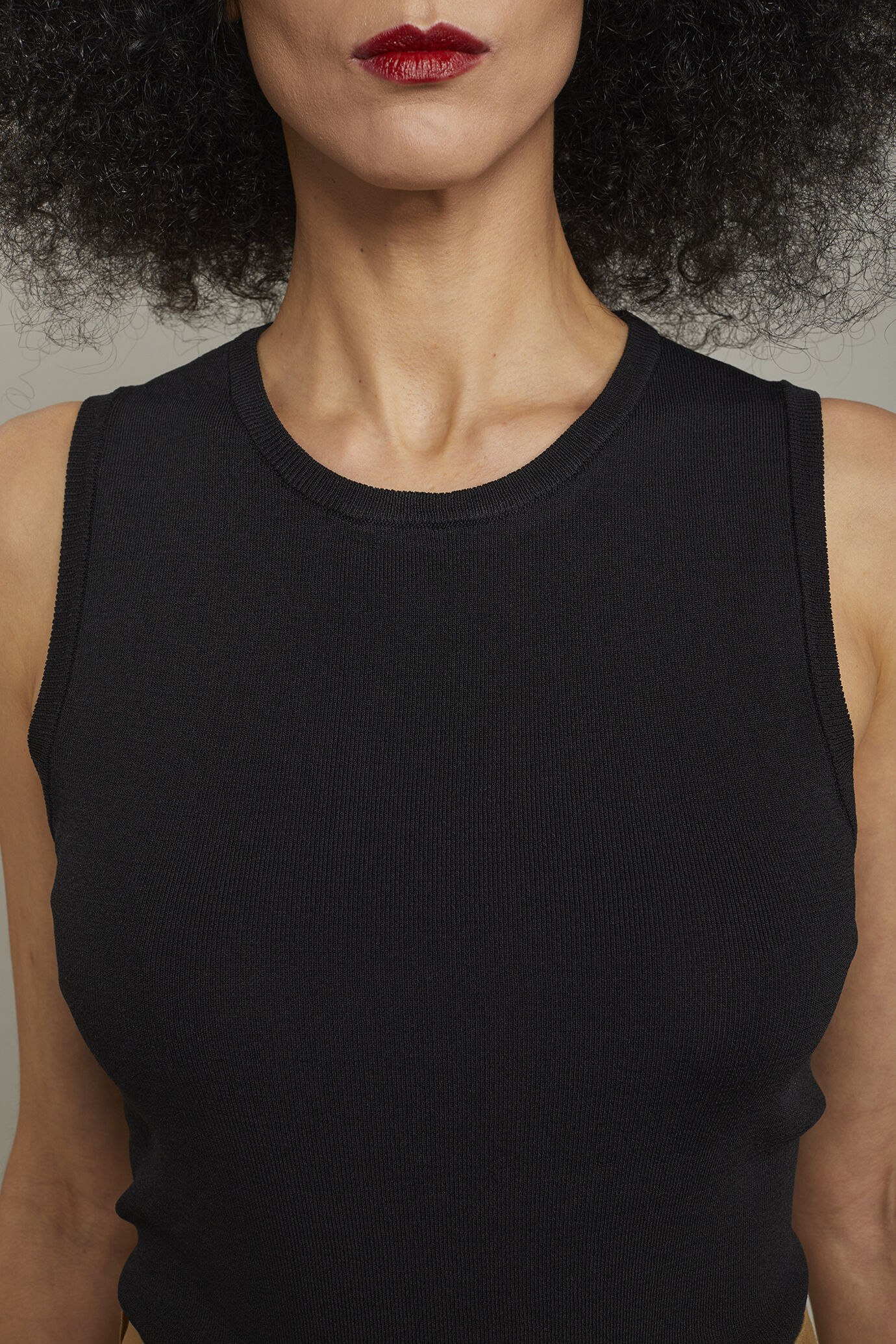 Canotta donna girocollo tinta unita regular fit image number 3
