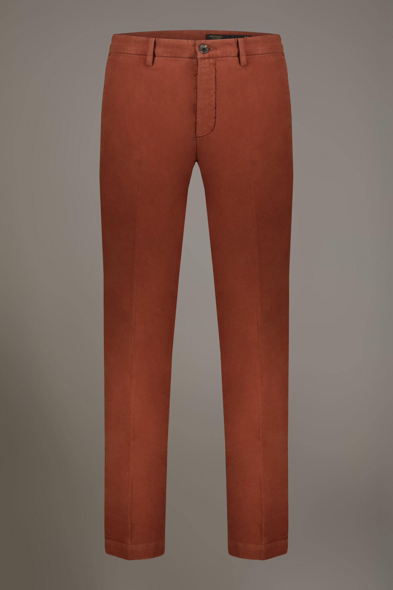 Regular fit chino trousers in moleskin fabric image number 5