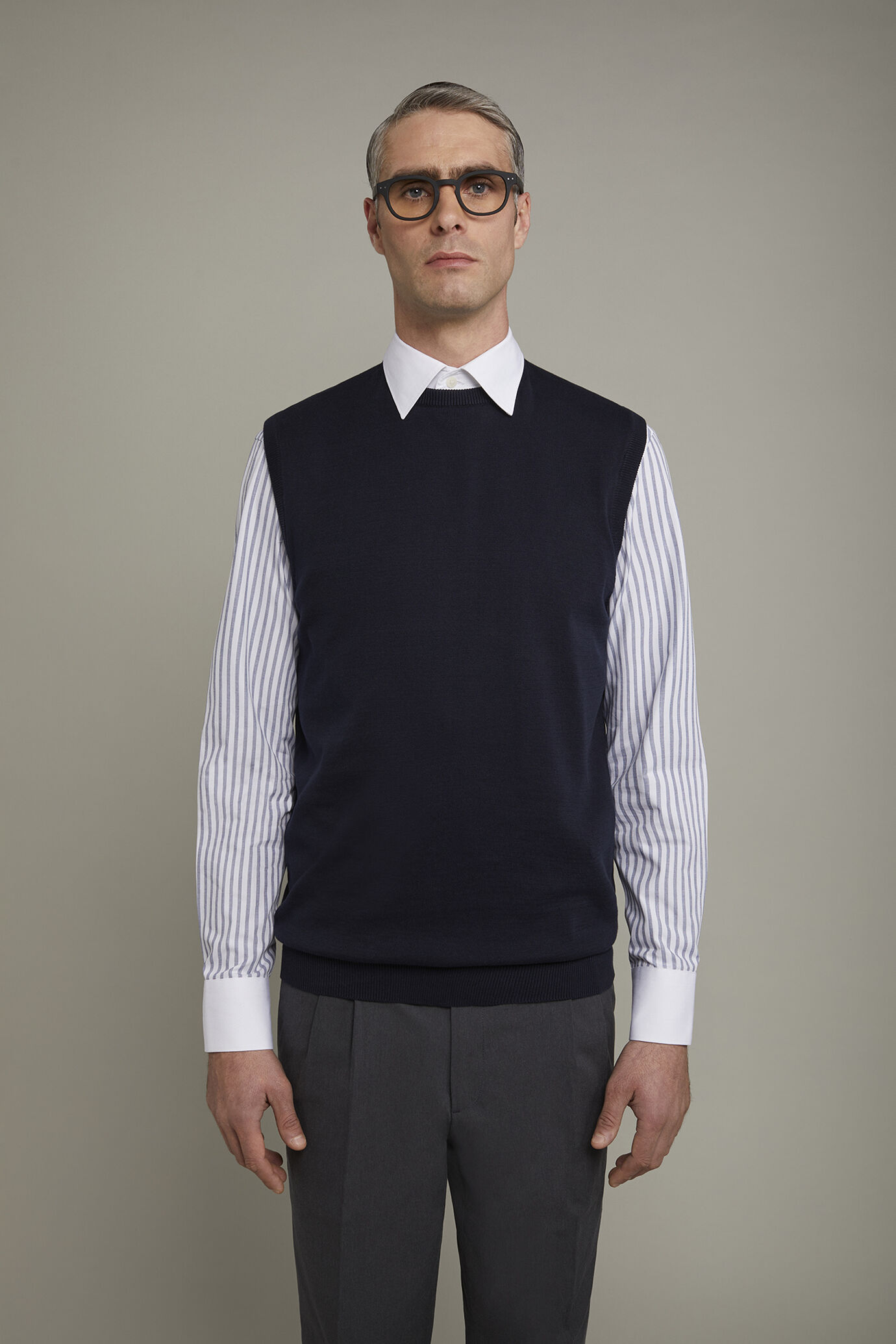Gilet uomo girocollo 100% cotone regular fit image number 2