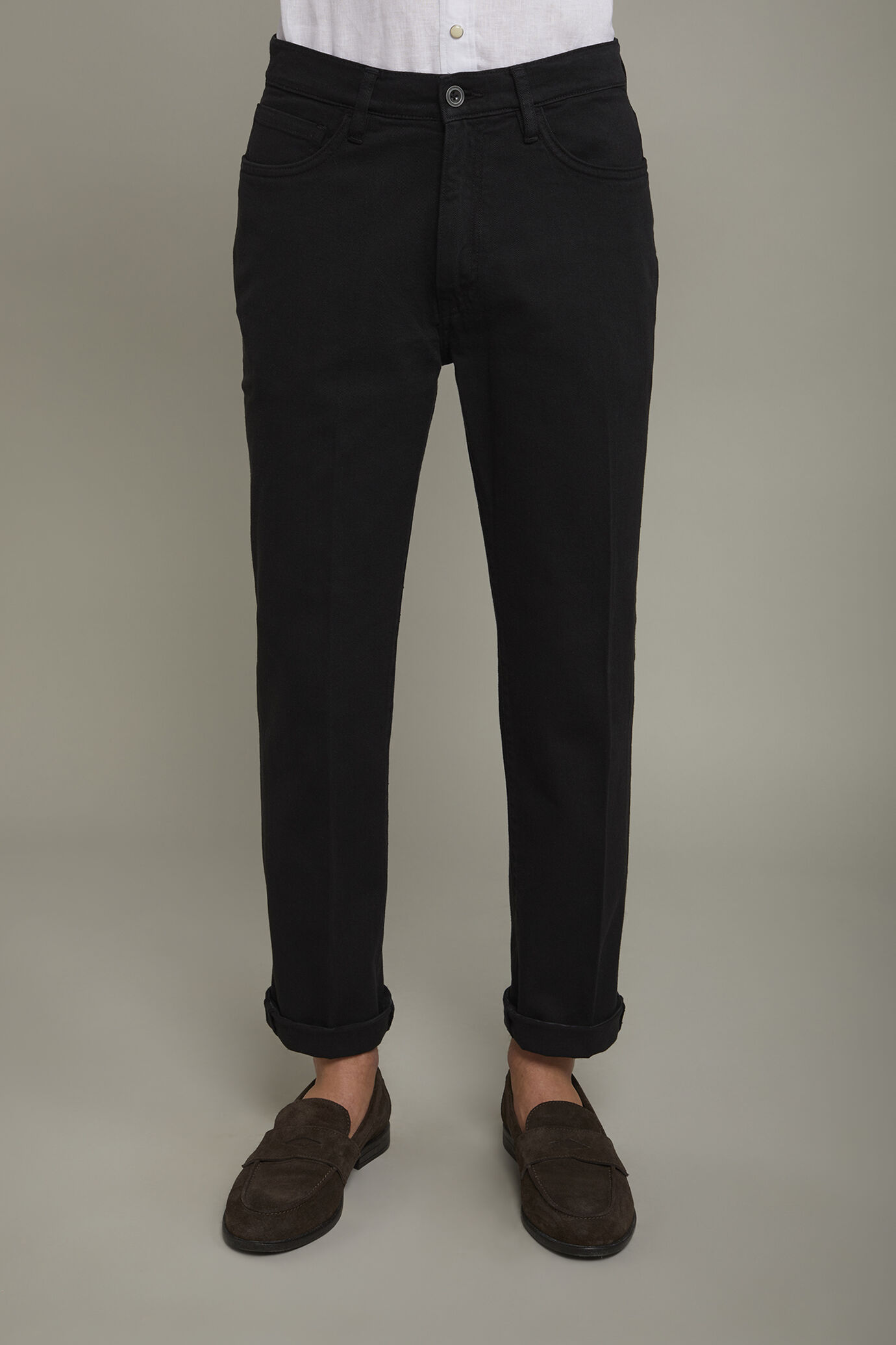 Pantalone uomo 5 tasche tessuto in cotone costruzione twill elasticizzato regular fit image number 3