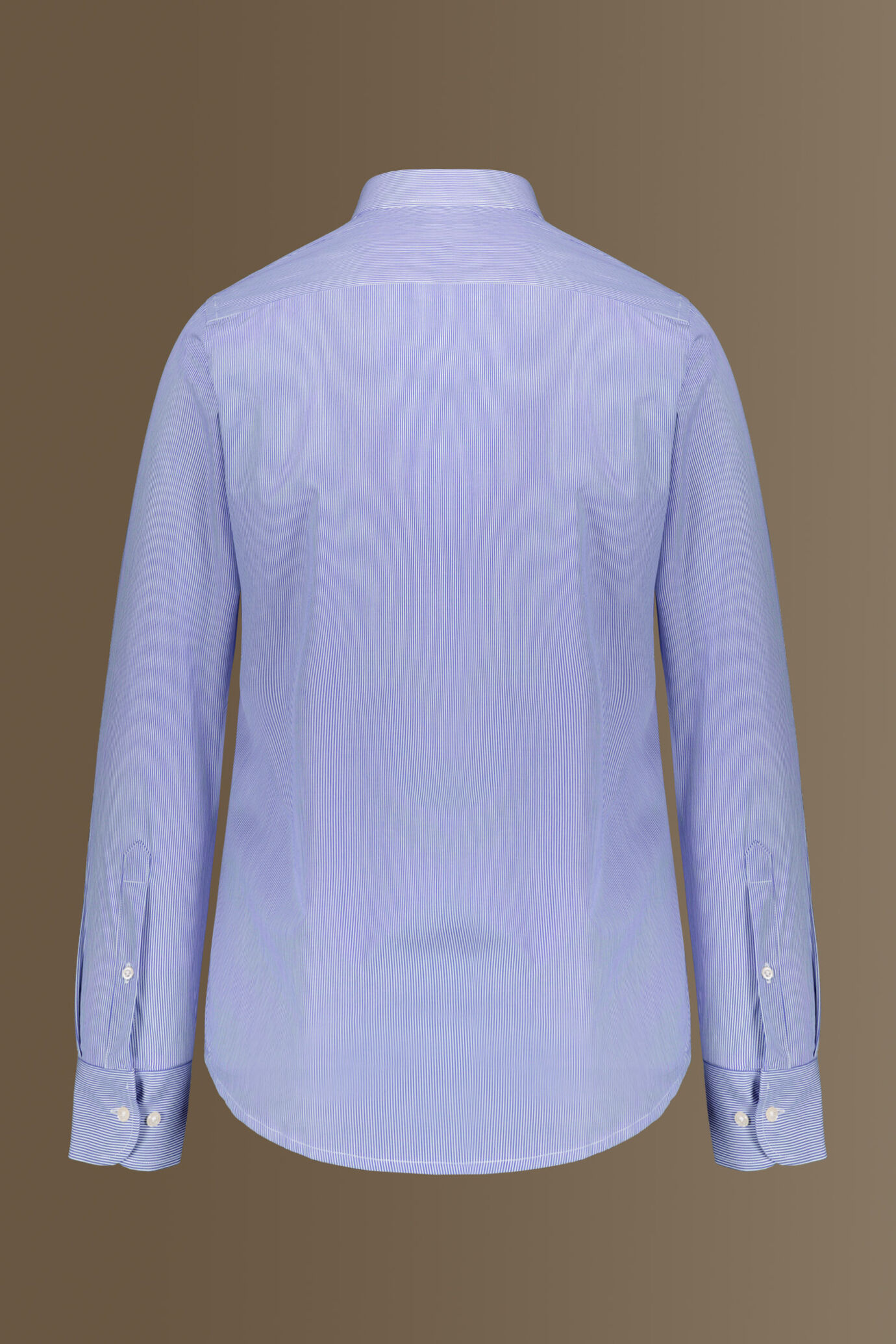 Camicia classica uomo collo francese 100% cotone tinto filo riga stretta image number 5