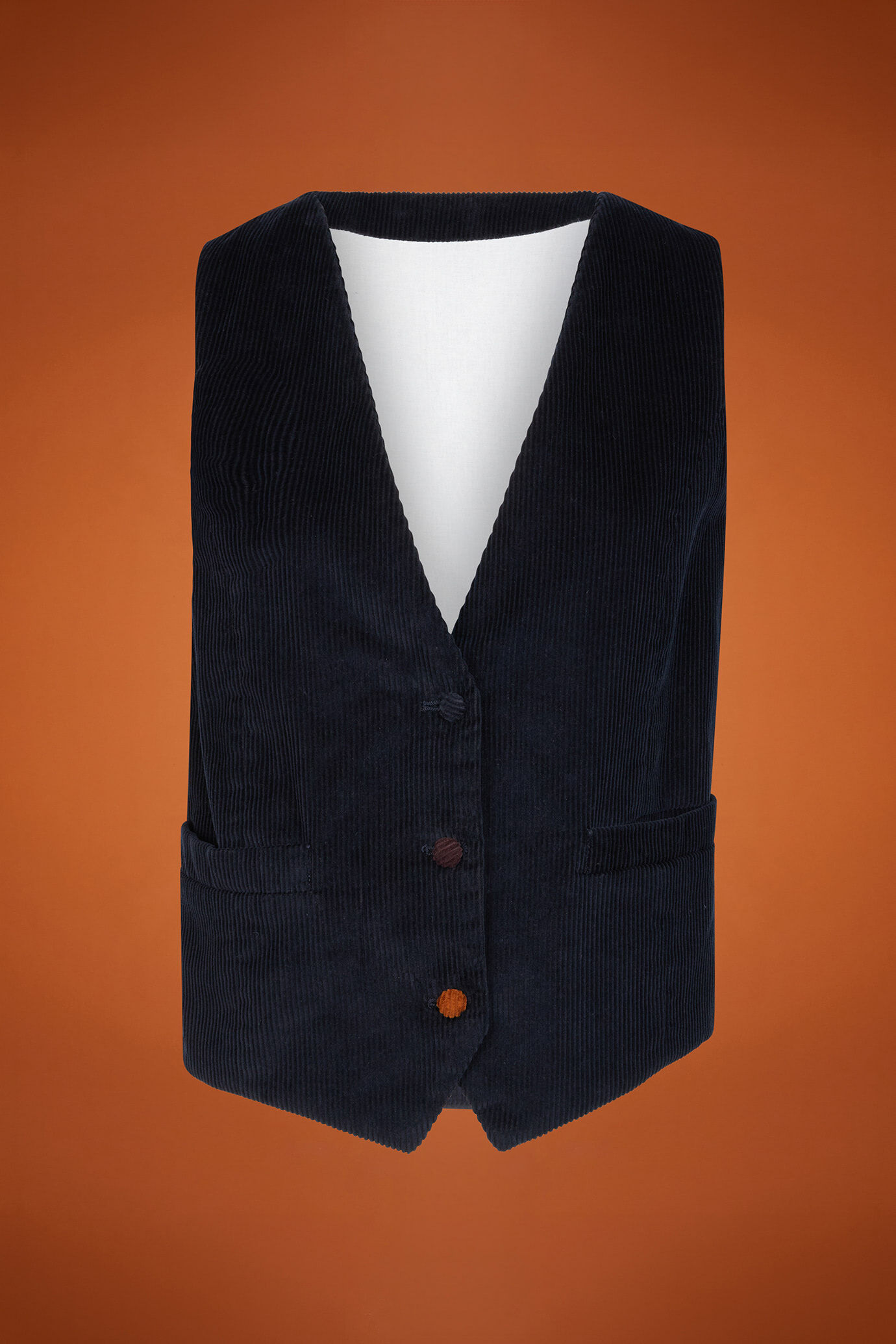 Gilet donna 100% cotone di velluto rigato regular fit