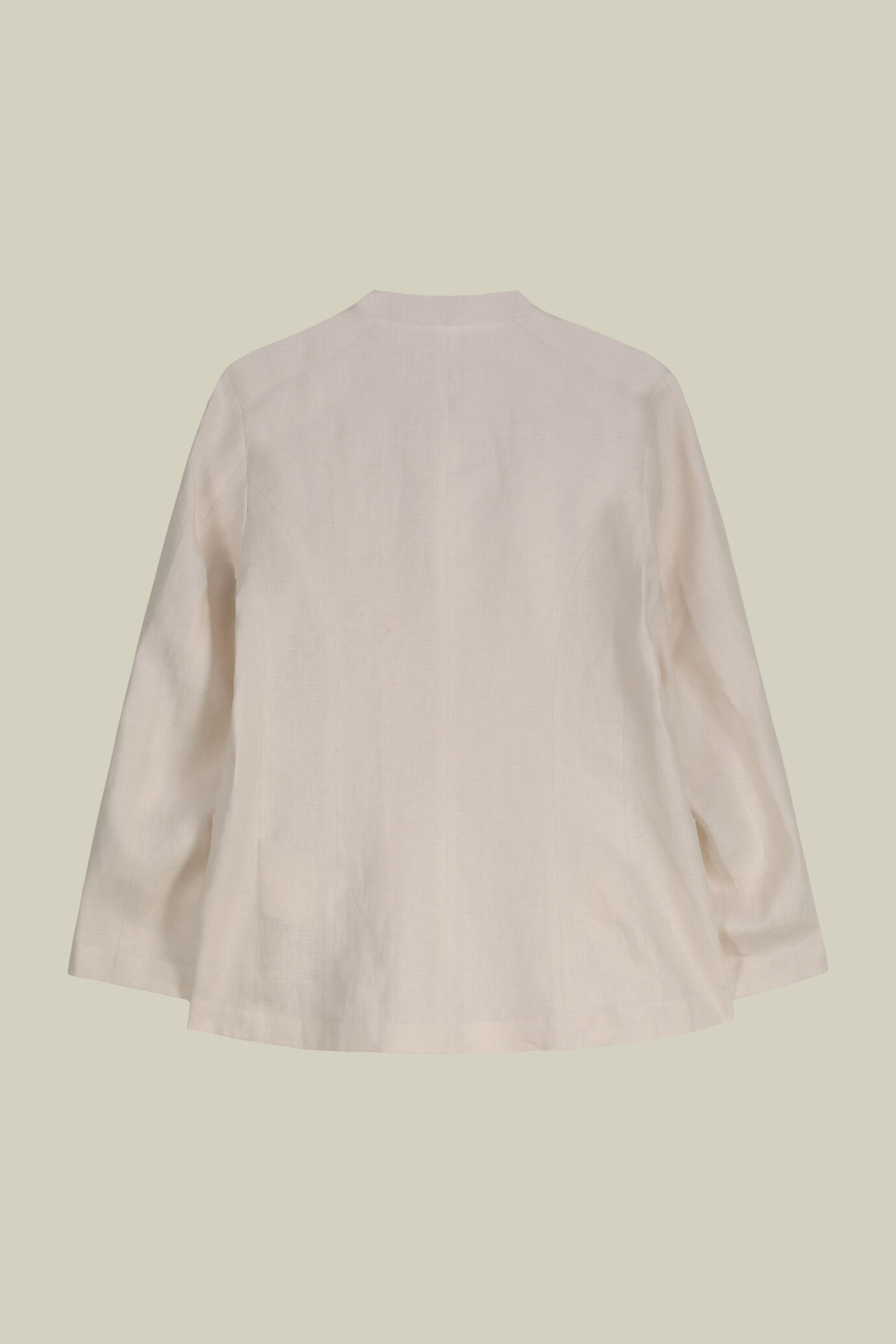 Giacca donna monopetto con collo coreano 100% lino image number 5