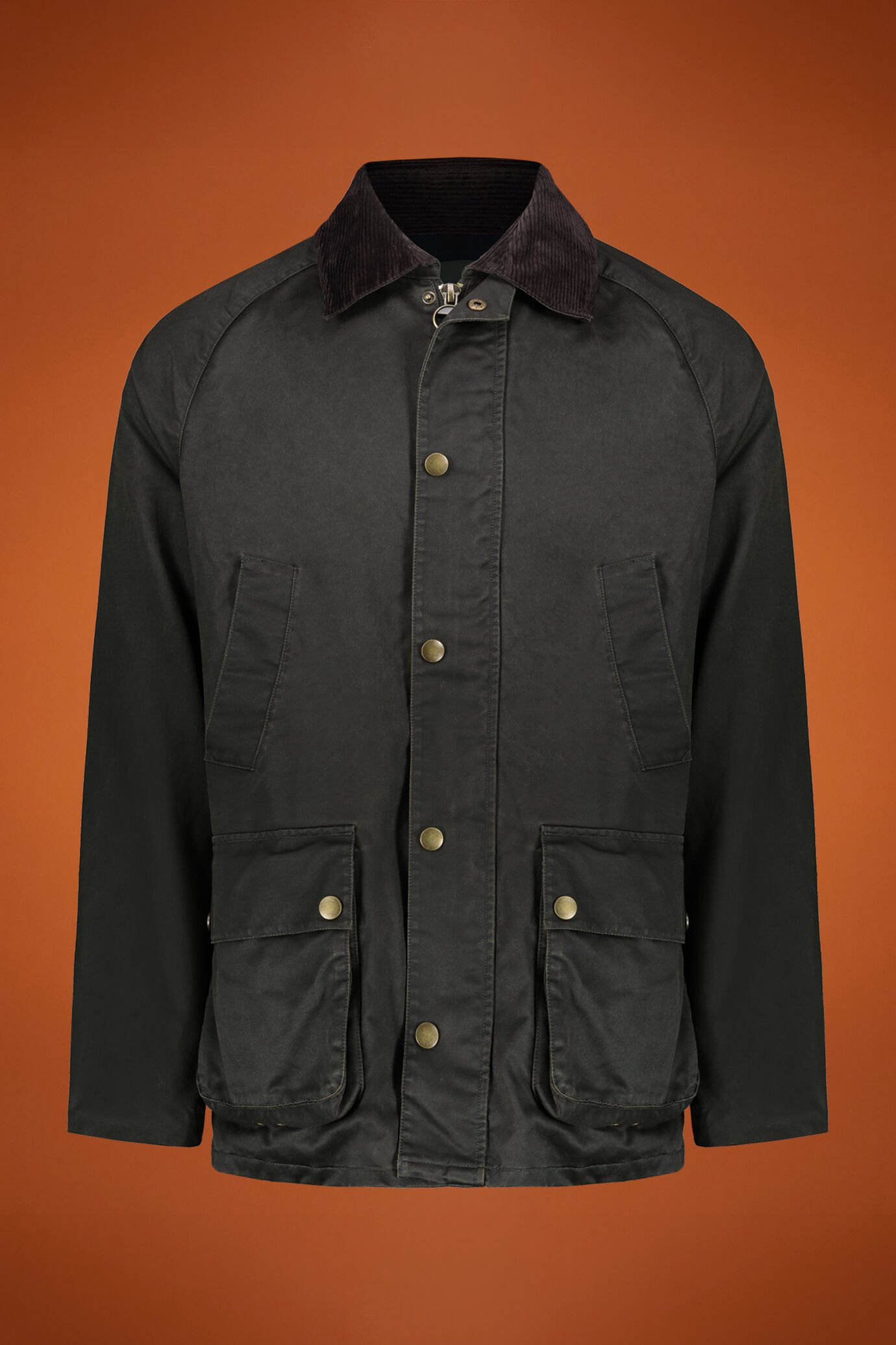 Jacke aus gewachster Baumwolle, mittellang image number 0
